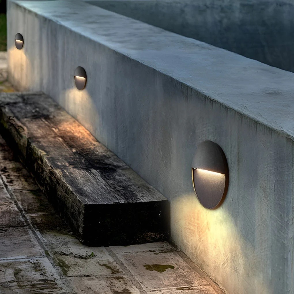 Winied Round Creative Outdoor Wall Step Sconces - Image 4