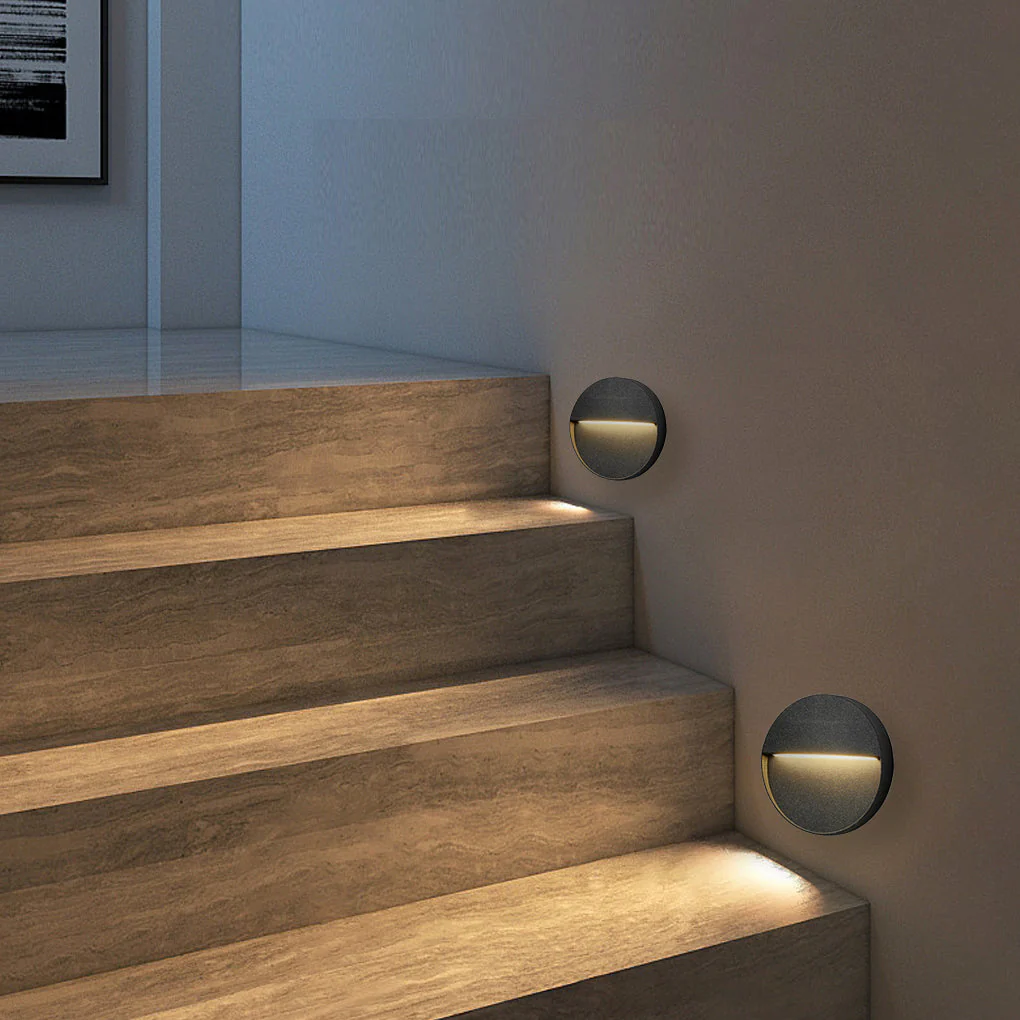 Winied Round Creative Outdoor Wall Step Sconces - Image 6