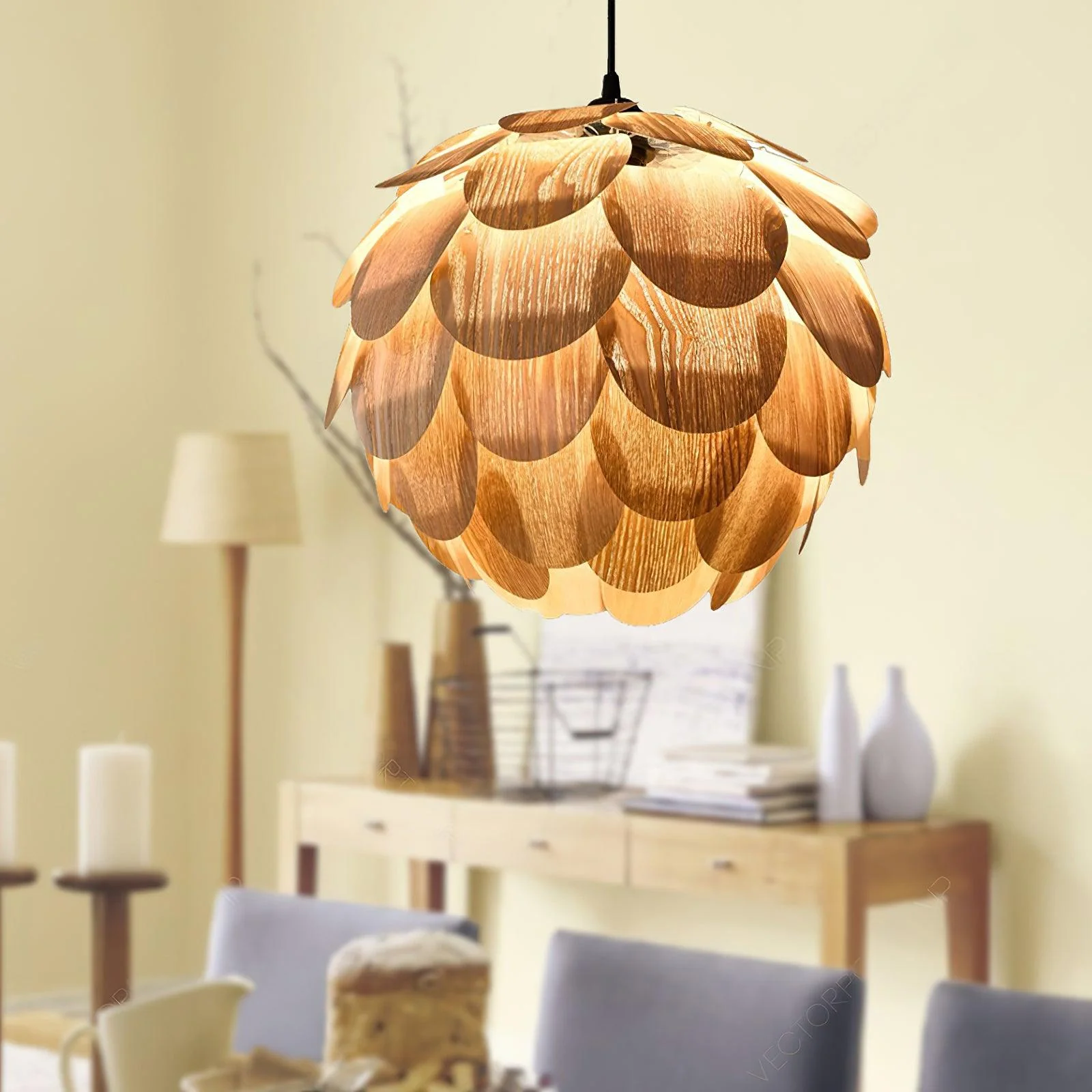 Wlara Modern Wood Pendant Light - Image 4