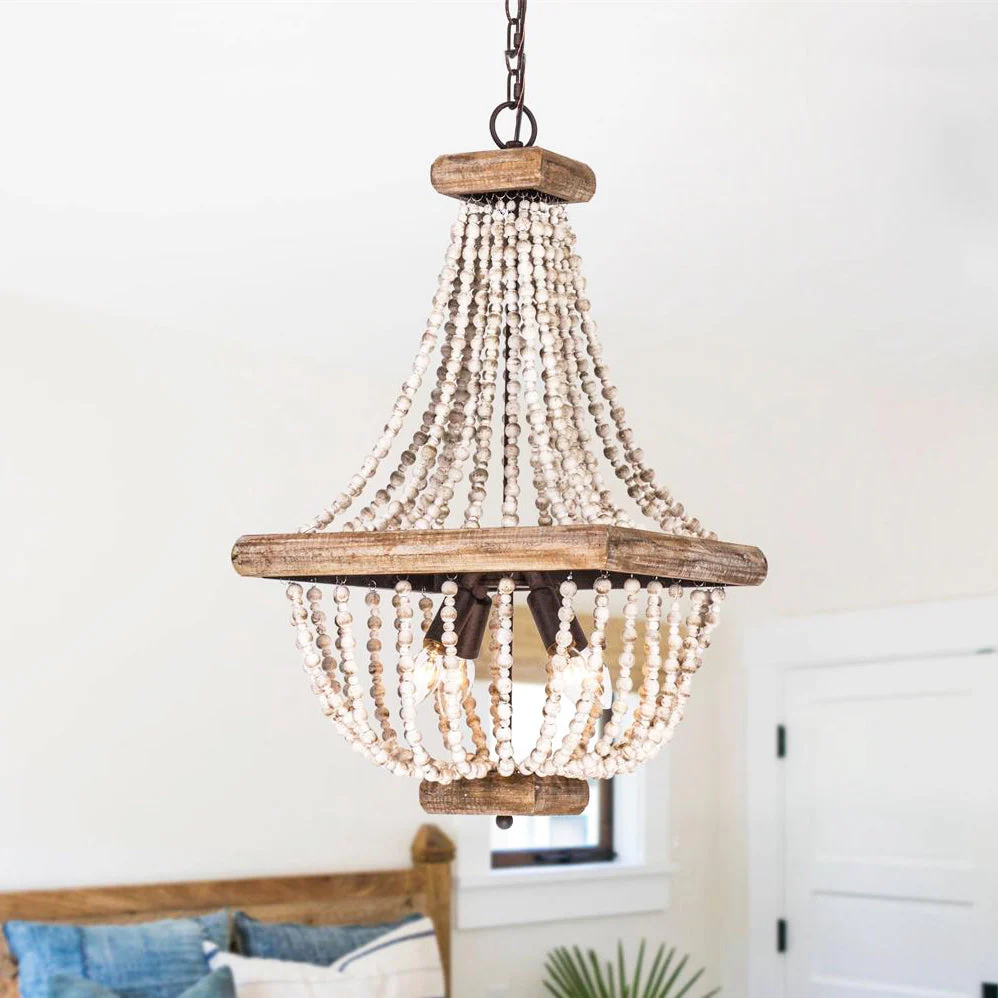 Wood Farmhouse Chandelier - Image 2