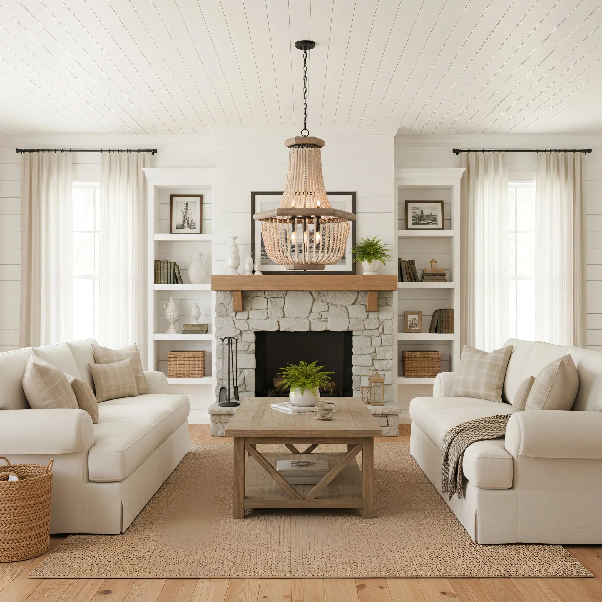 Wood Farmhouse Chandelier - Image 3