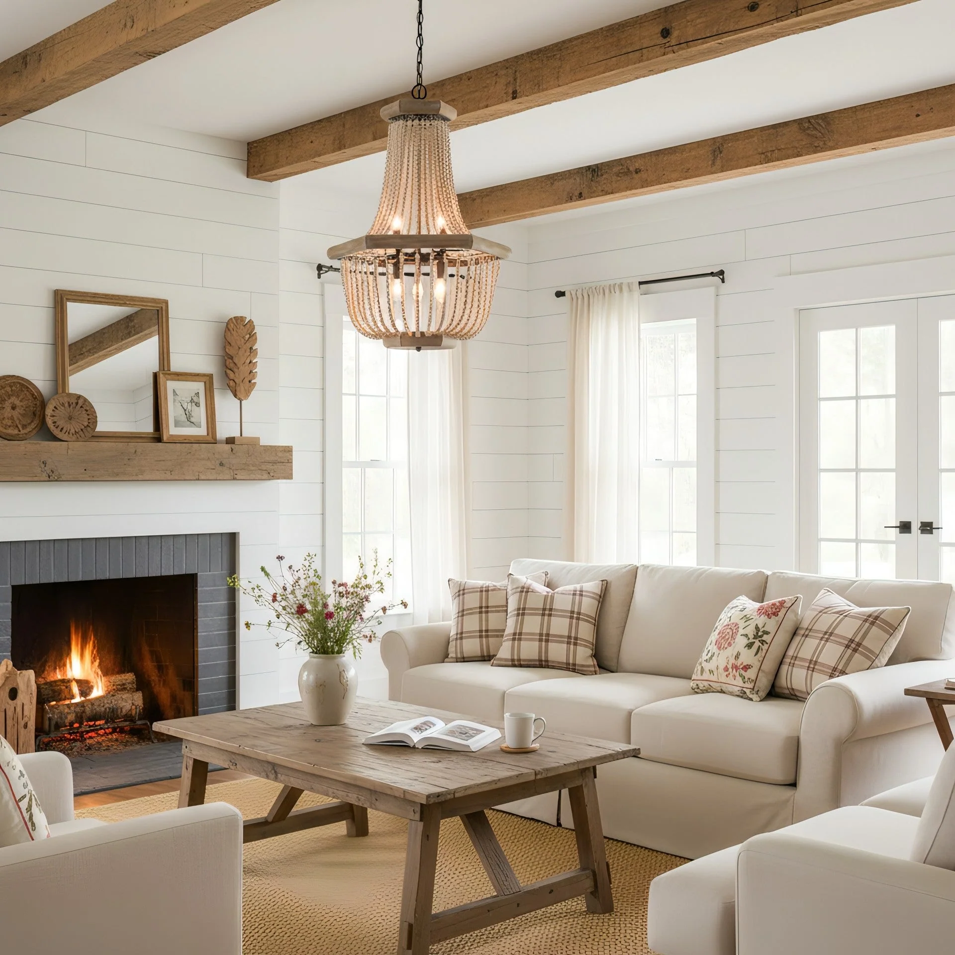 Wood Farmhouse Chandelier - Image 4
