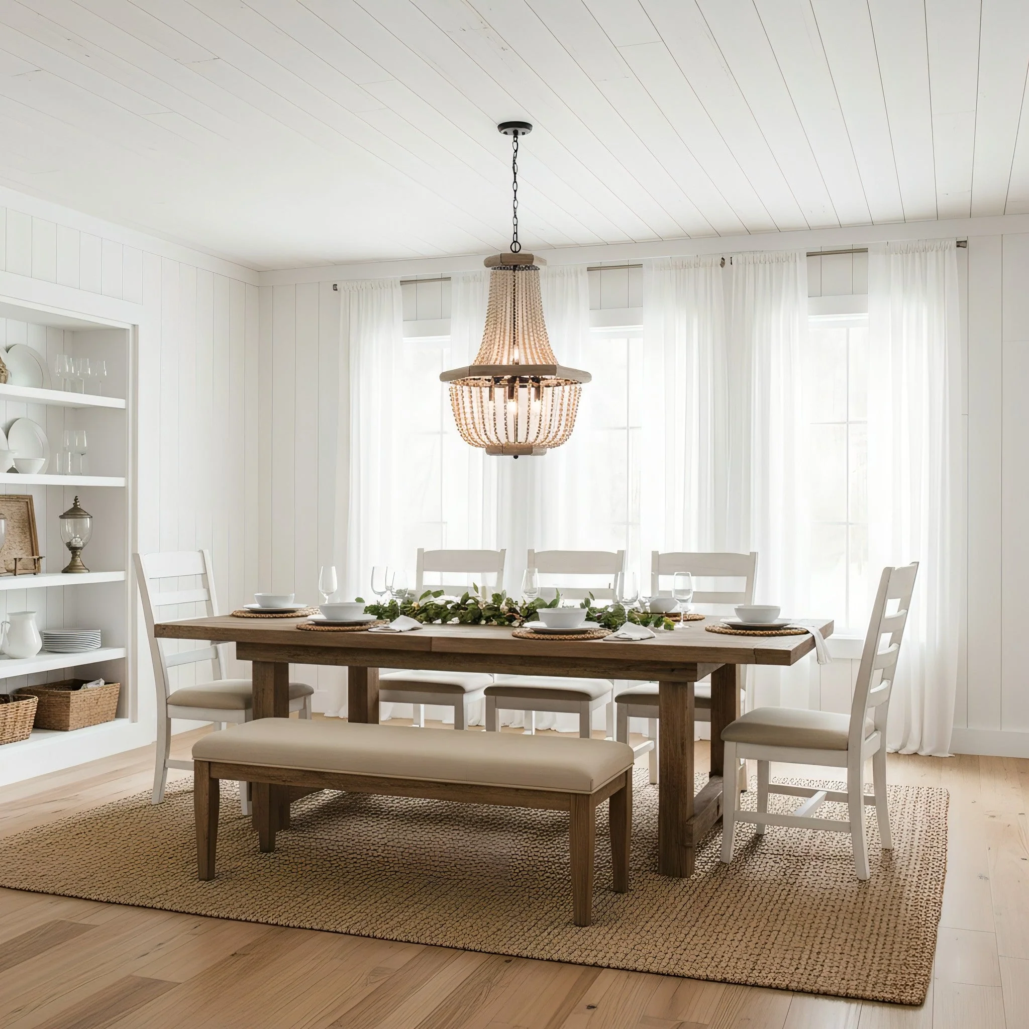 Wood Farmhouse Chandelier - Image 5