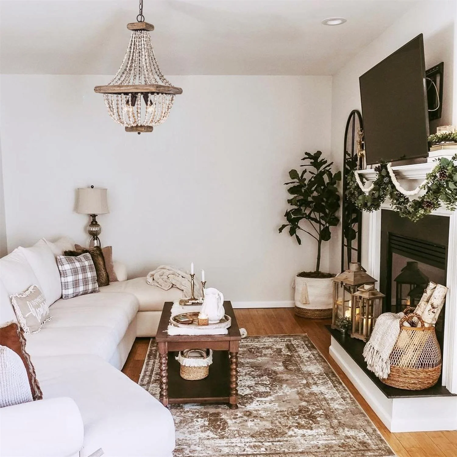 Wood Farmhouse Chandelier - Image 9