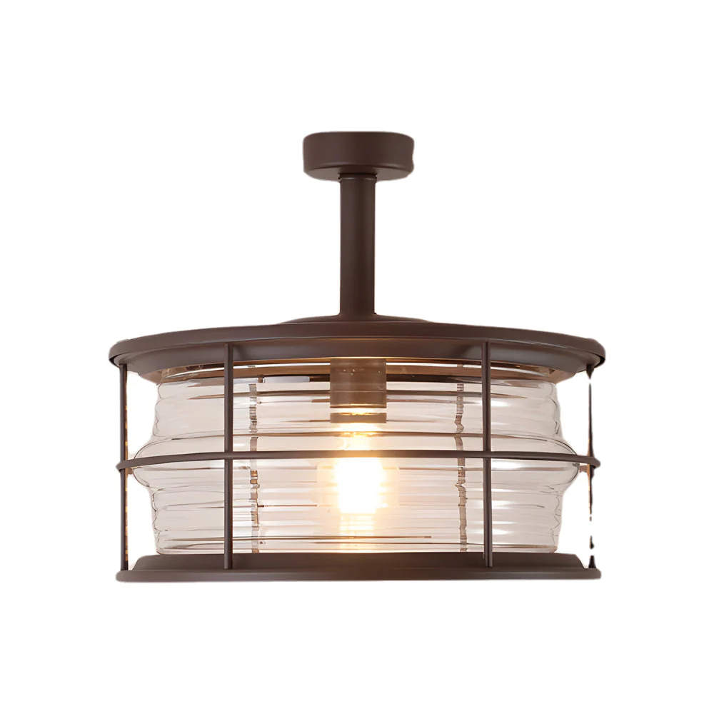 Wrought and Glass Ceiling Flush Mount Light for Balcony - Image 10