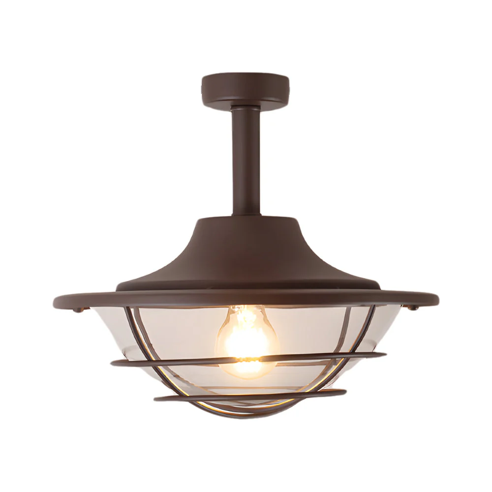 Wrought and Glass Ceiling Flush Mount Light for Balcony - Image 8