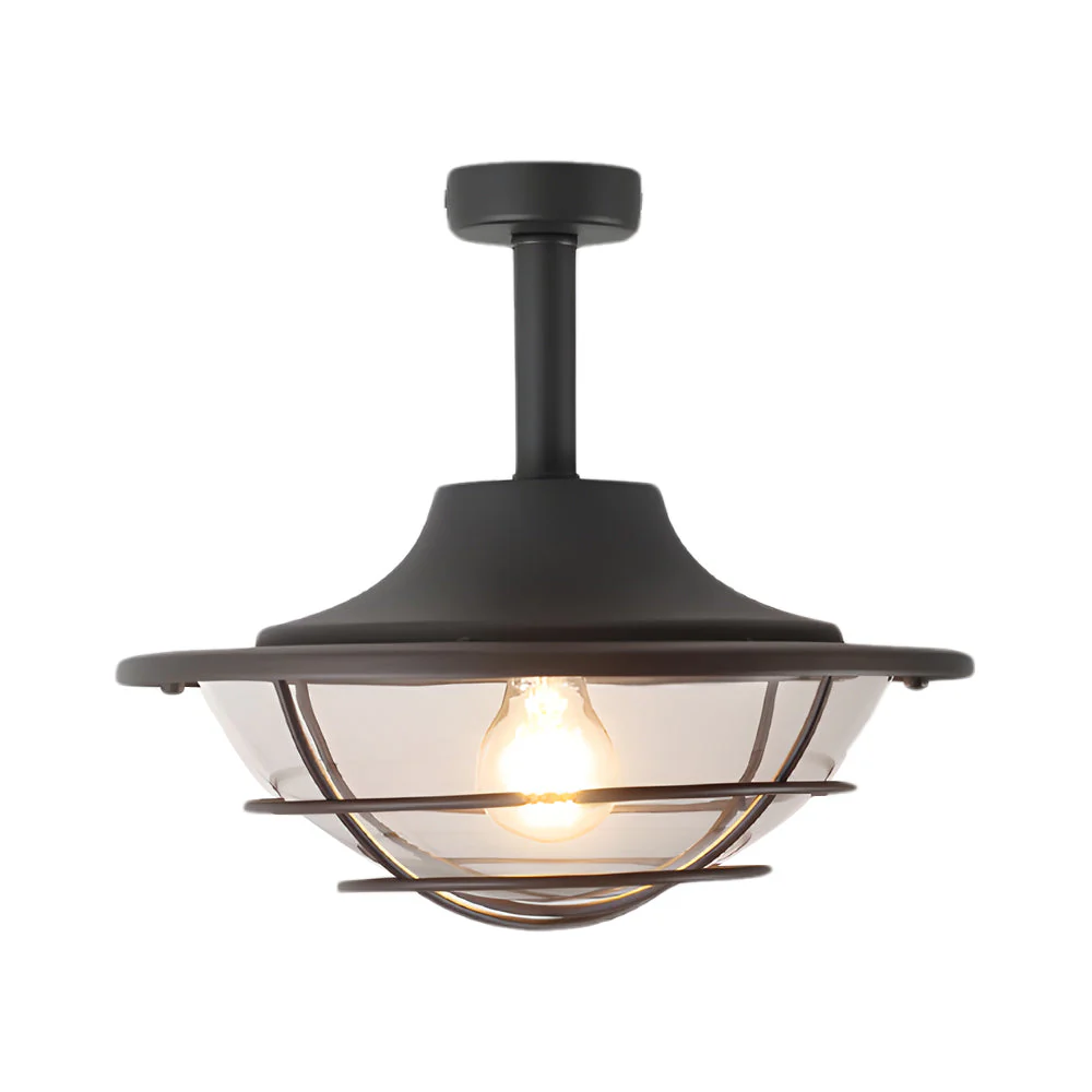 Wrought and Glass Ceiling Flush Mount Light for Balcony - Image 9