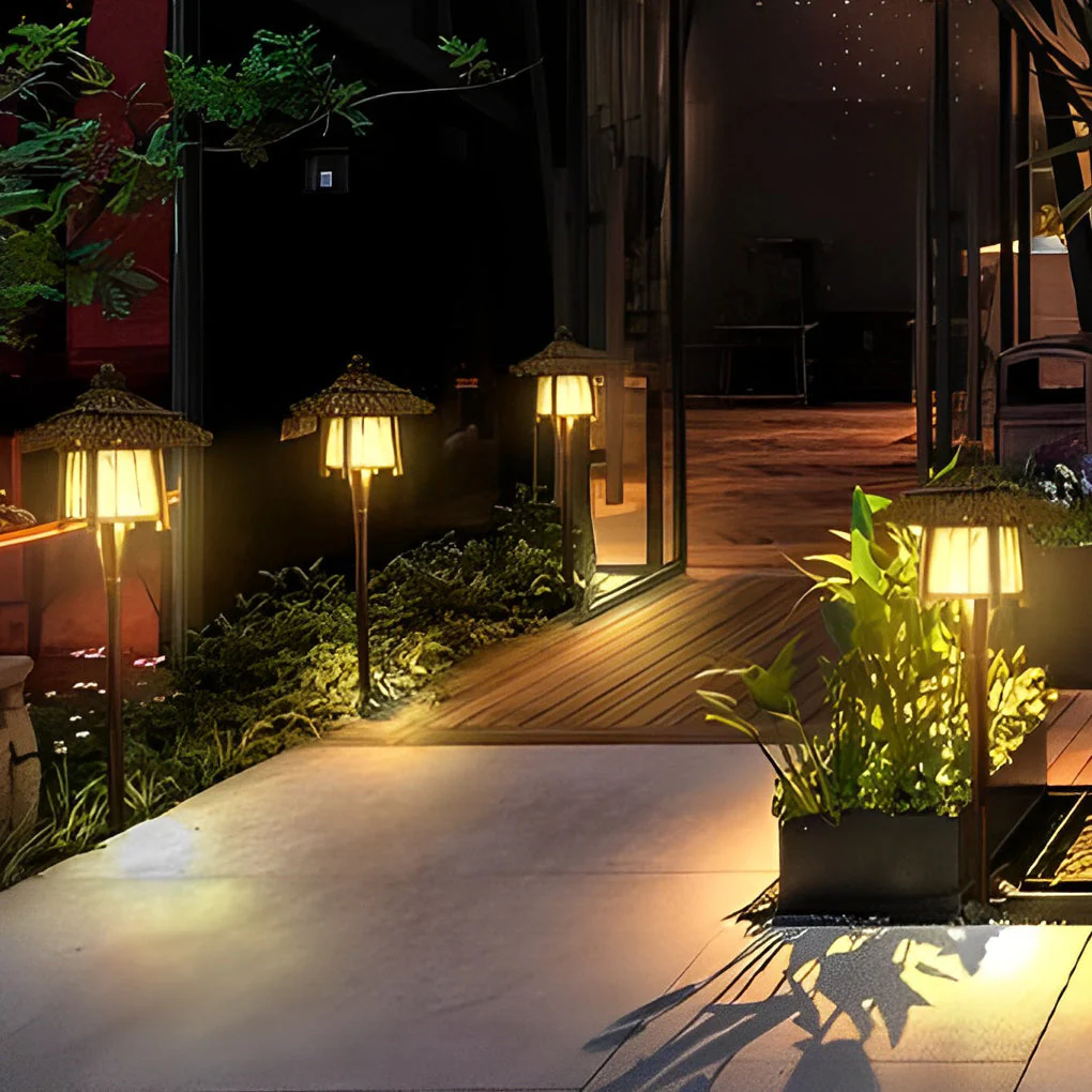 Wyne Branch Pattern Versatile Bamboo Outdoor Light - Image 4