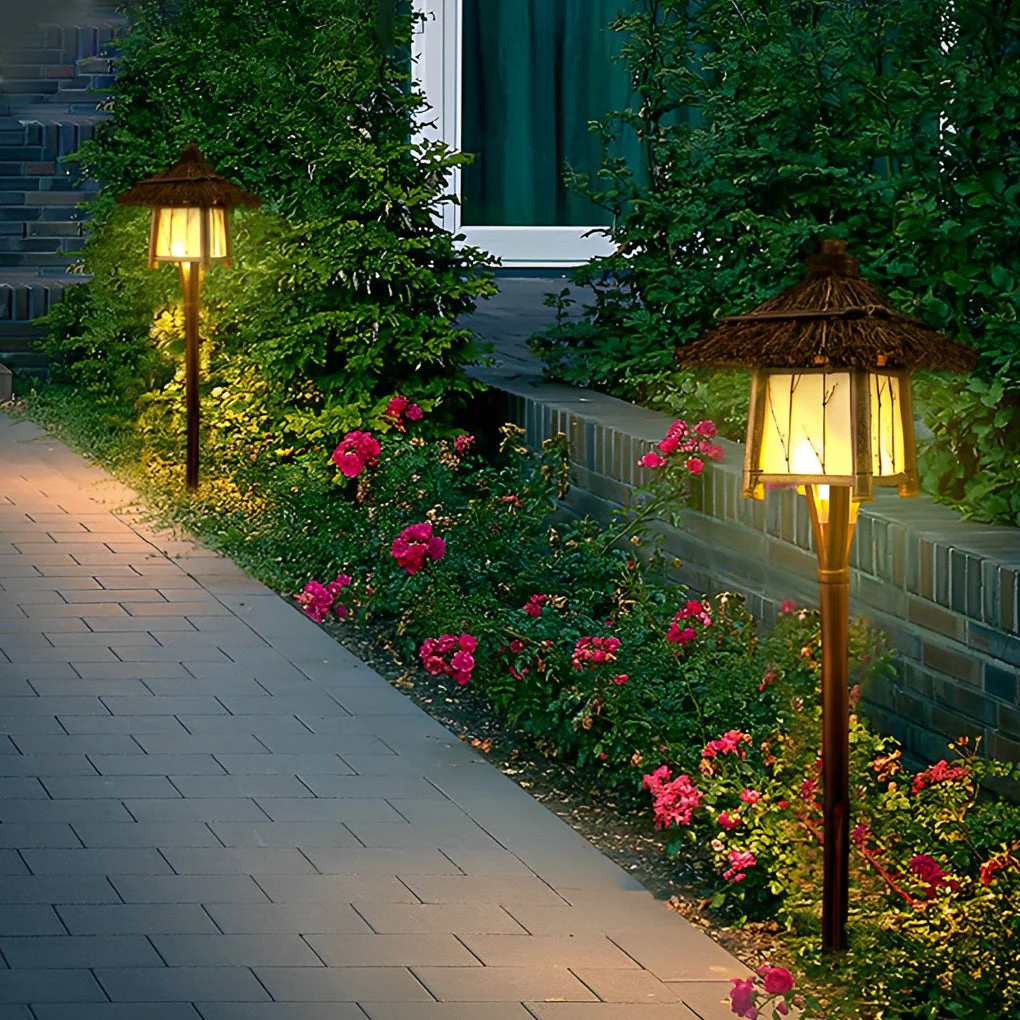 Wyne Branch Pattern Versatile Bamboo Outdoor Light - Image 6