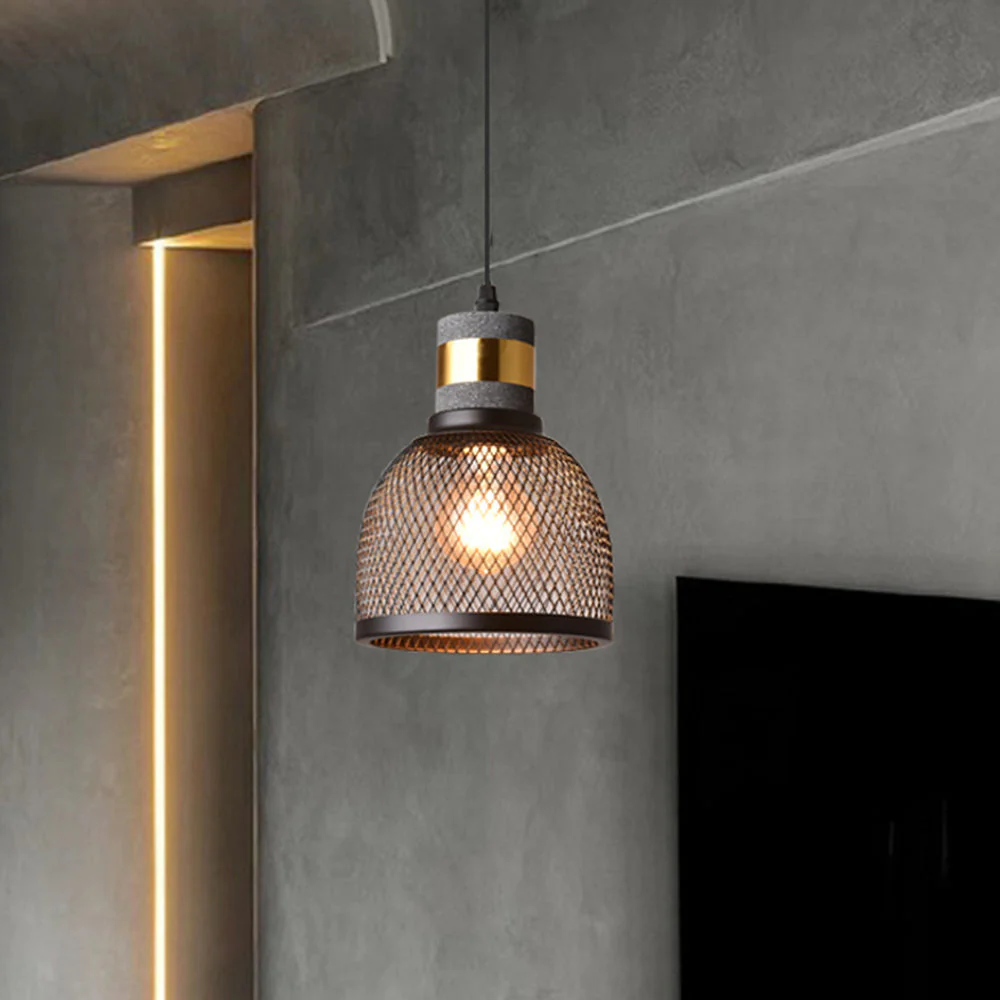 Xenith Industrial Cylindrical Pendant Light, Cement/Metal - Image 16
