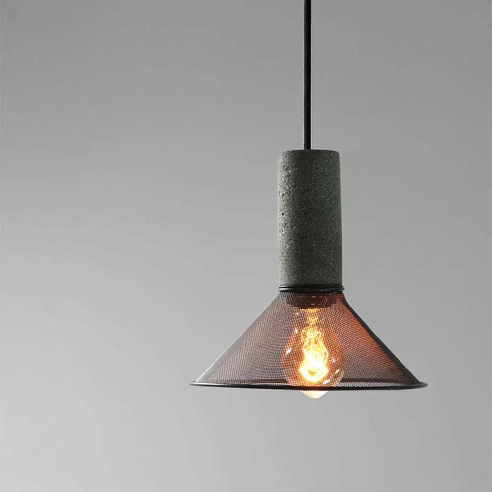 Xenith Industrial Cylindrical Pendant Light, Cement/Metal - Image 19