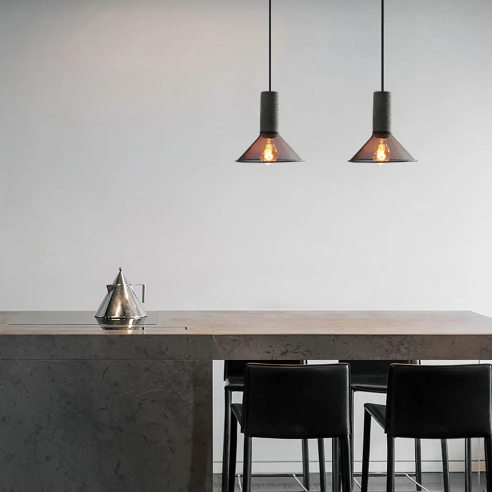 Xenith Industrial Cylindrical Pendant Light, Cement/Metal - Image 20