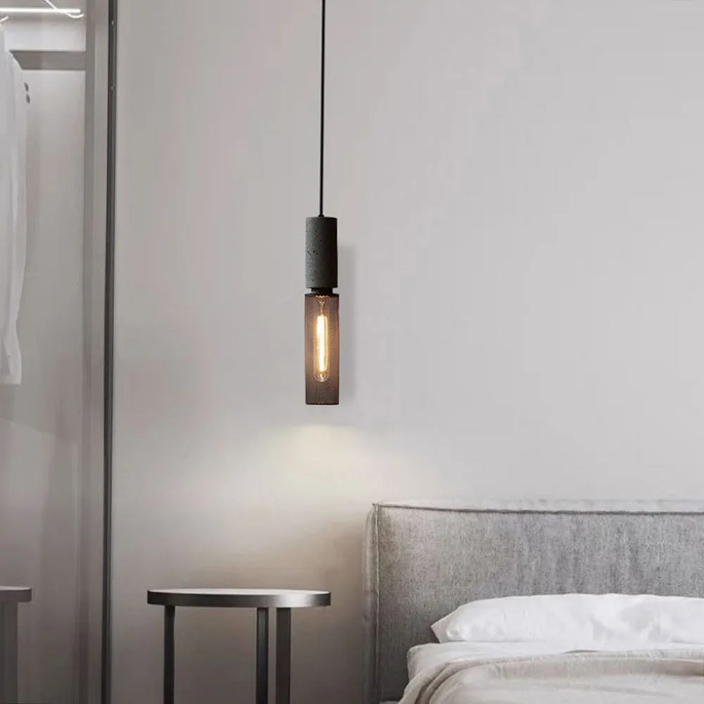 Xenith Industrial Cylindrical Pendant Light, Cement/Metal - Image 23