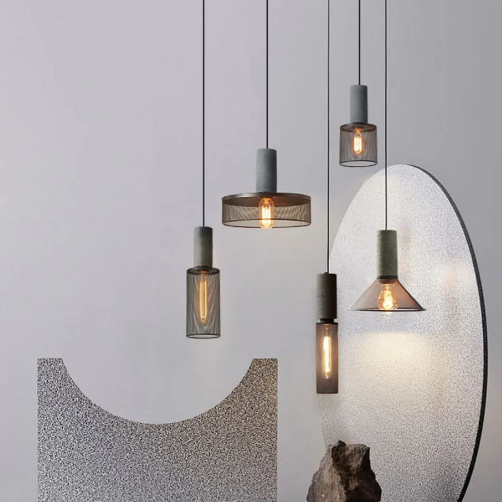 Xenith Industrial Cylindrical Pendant Light, Cement/Metal - Image 24
