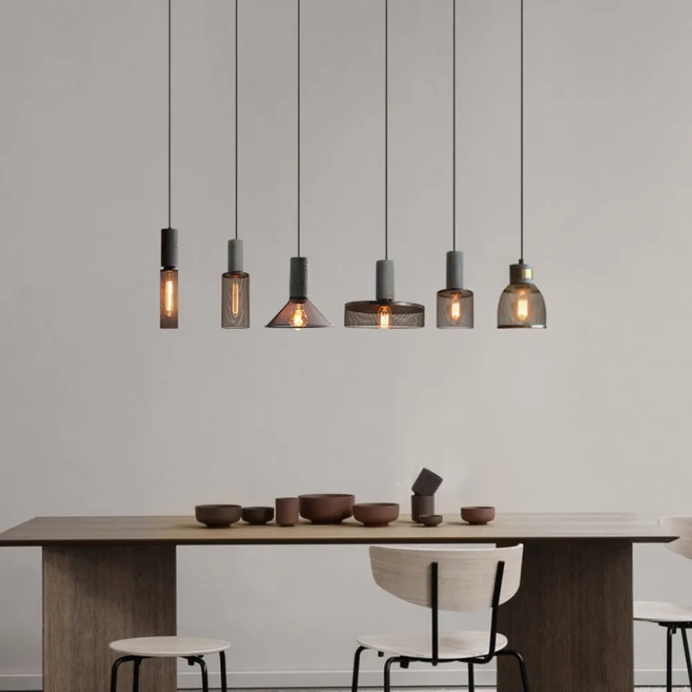 Xenith Industrial Cylindrical Pendant Light, Cement/Metal - Image 25