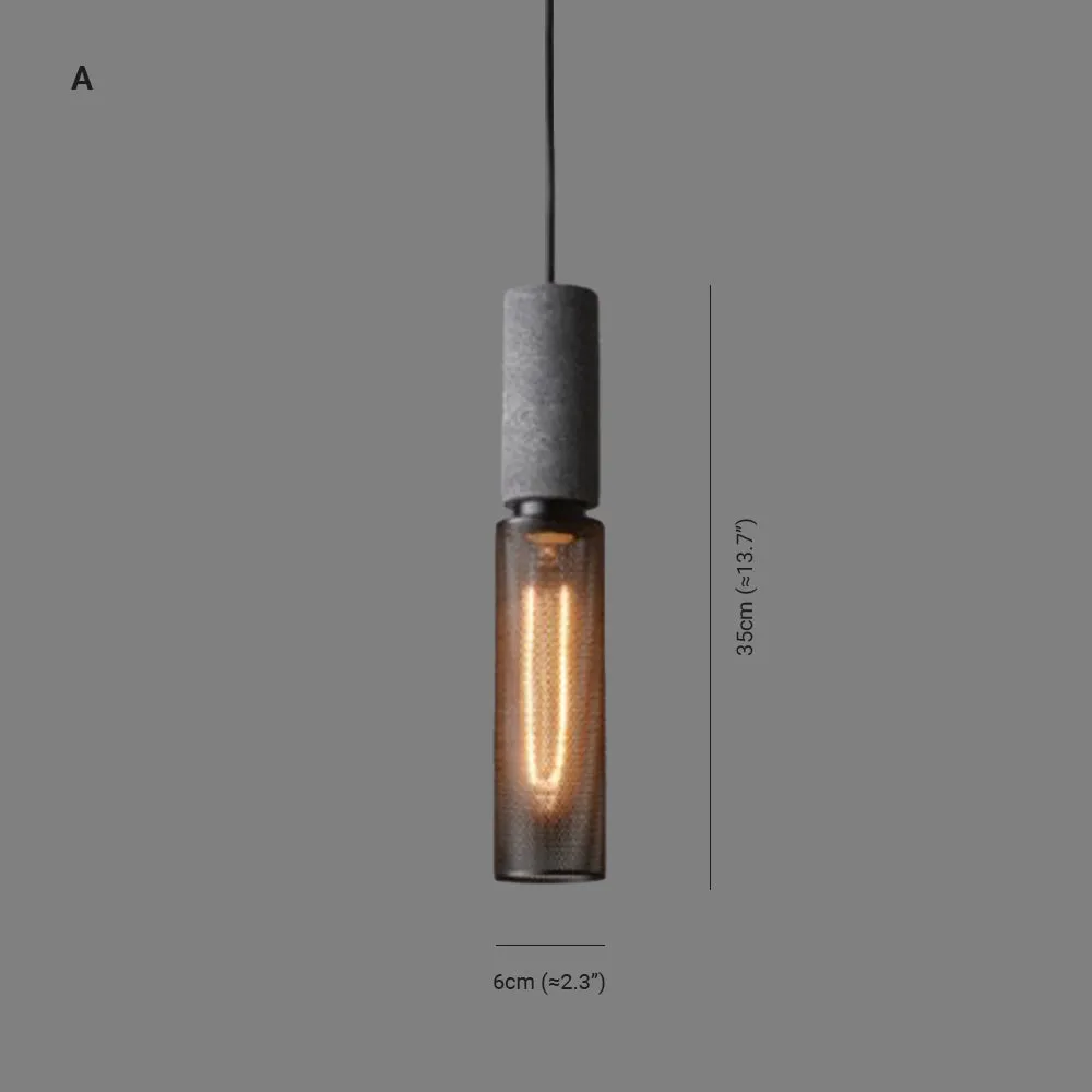 Xenith Industrial Cylindrical Pendant Light, Cement/Metal - Image 8