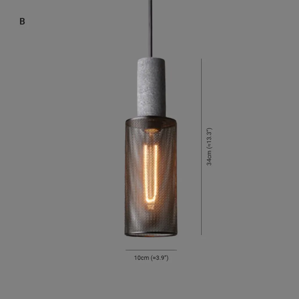 Xenith Industrial Cylindrical Pendant Light, Cement/Metal - Image 9