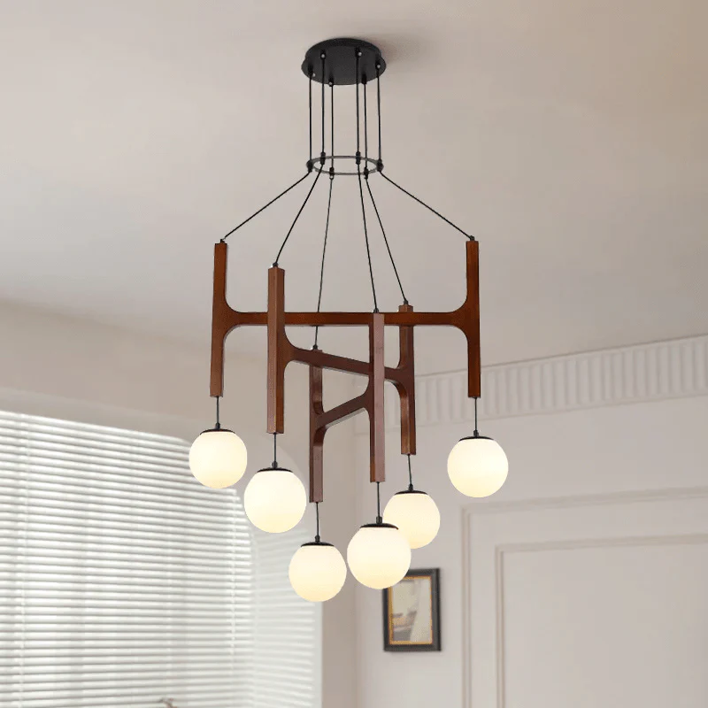 Xylocube Geometric Wood Globe Pendant Light - Image 14