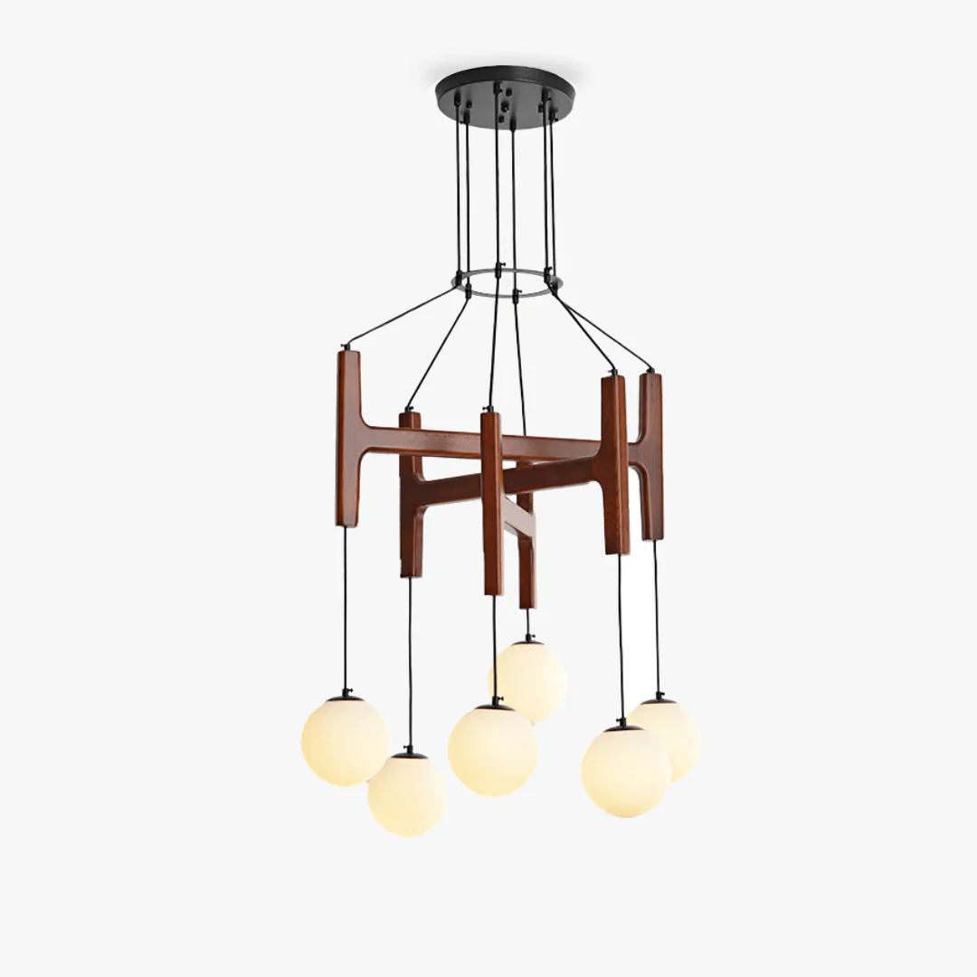 Xylocube Geometric Wood Globe Pendant Light - Image 27