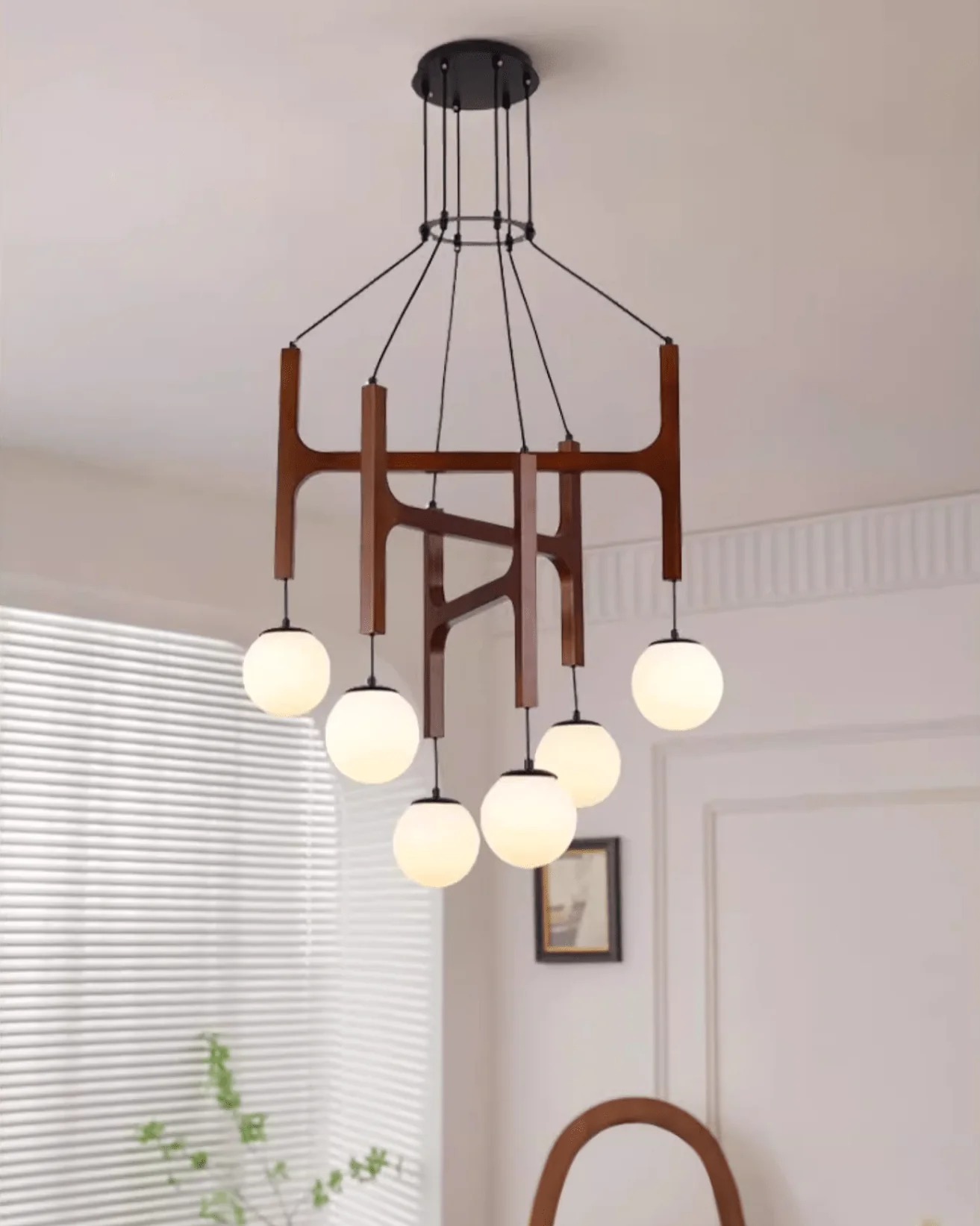 Xylocube Geometric Wood Globe Pendant Light - Image 3