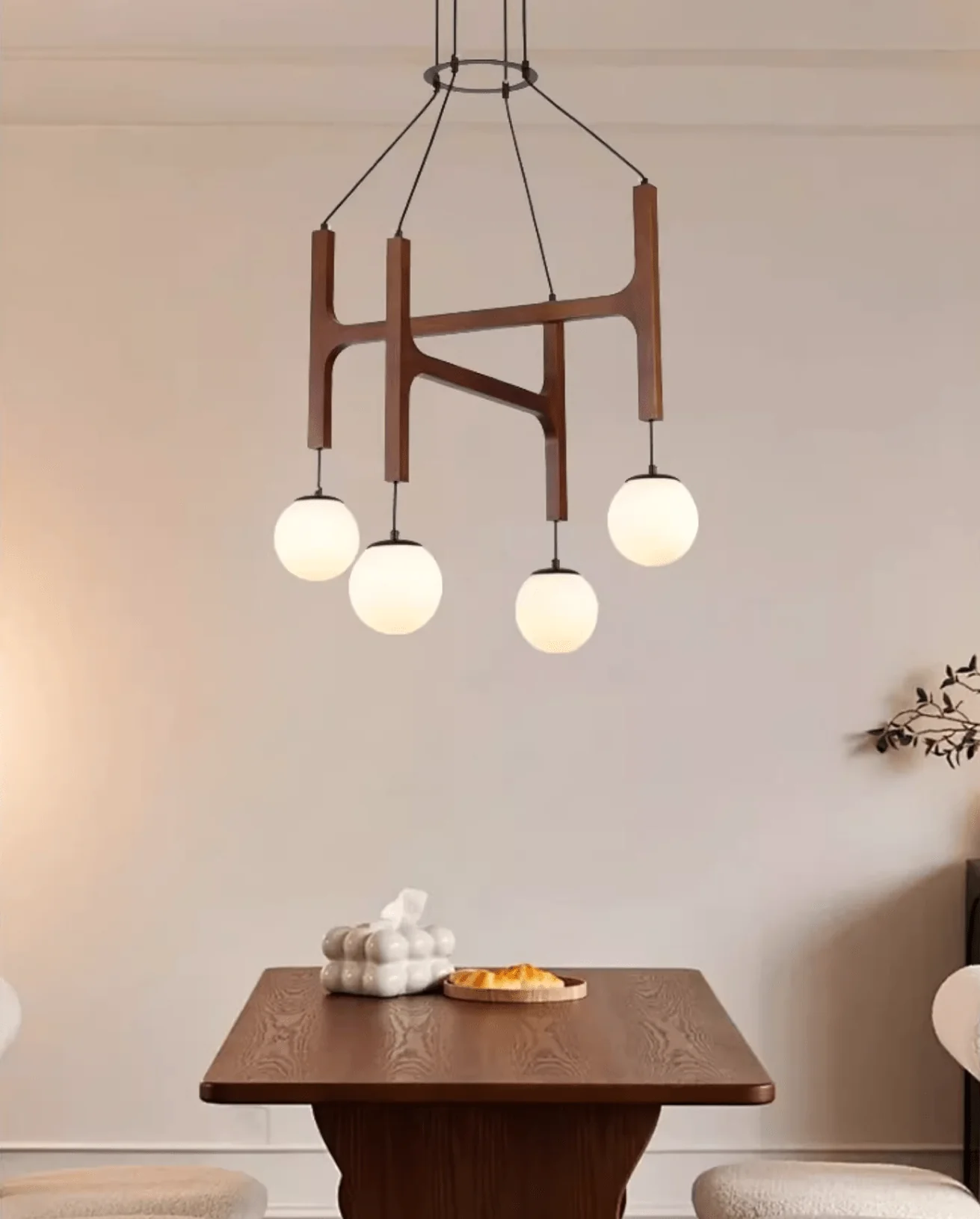 Xylocube Geometric Wood Globe Pendant Light - Image 6