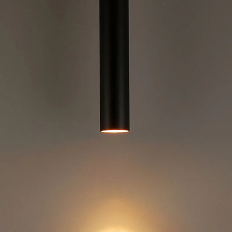 Yore Modern Cylinder Shape Linear Pendant Light Black Metal - Image 7