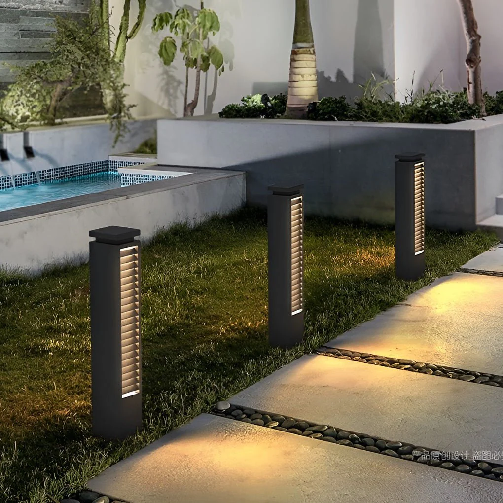 Zaary Sleek Modern Steel Outdoor Pathway Lights - Image 9