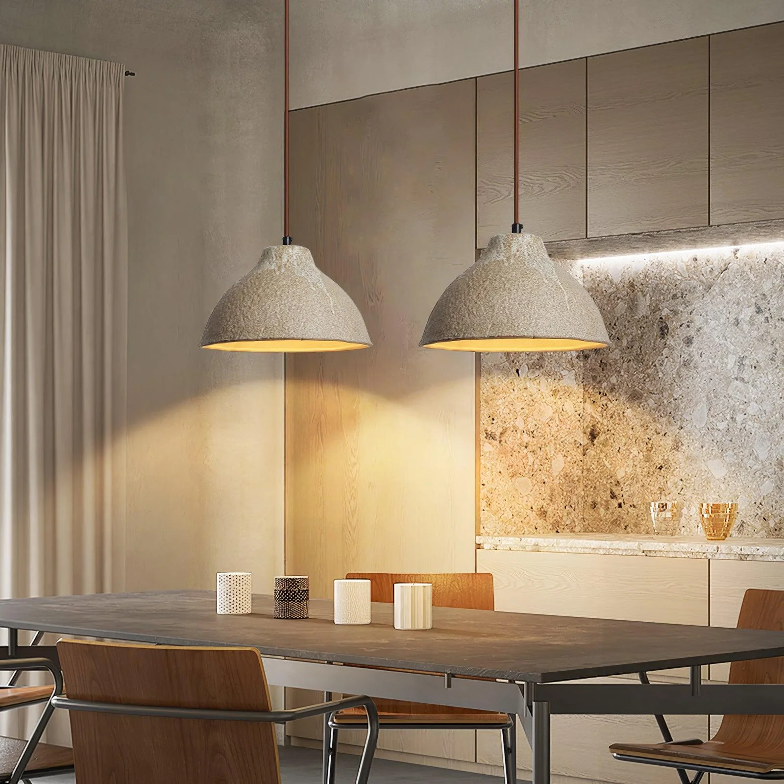 Zandora Retro Ceramic & Wood Pendant Lamp - Image 10