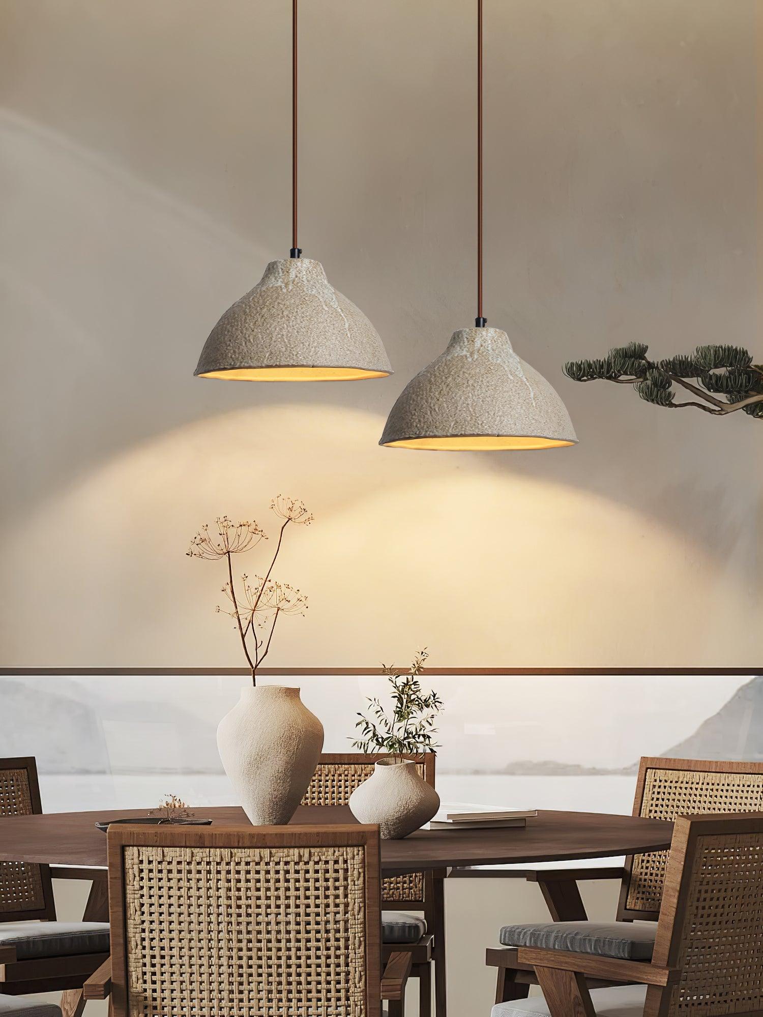 Zandora Retro Ceramic & Wood Pendant Lamp - Image 2