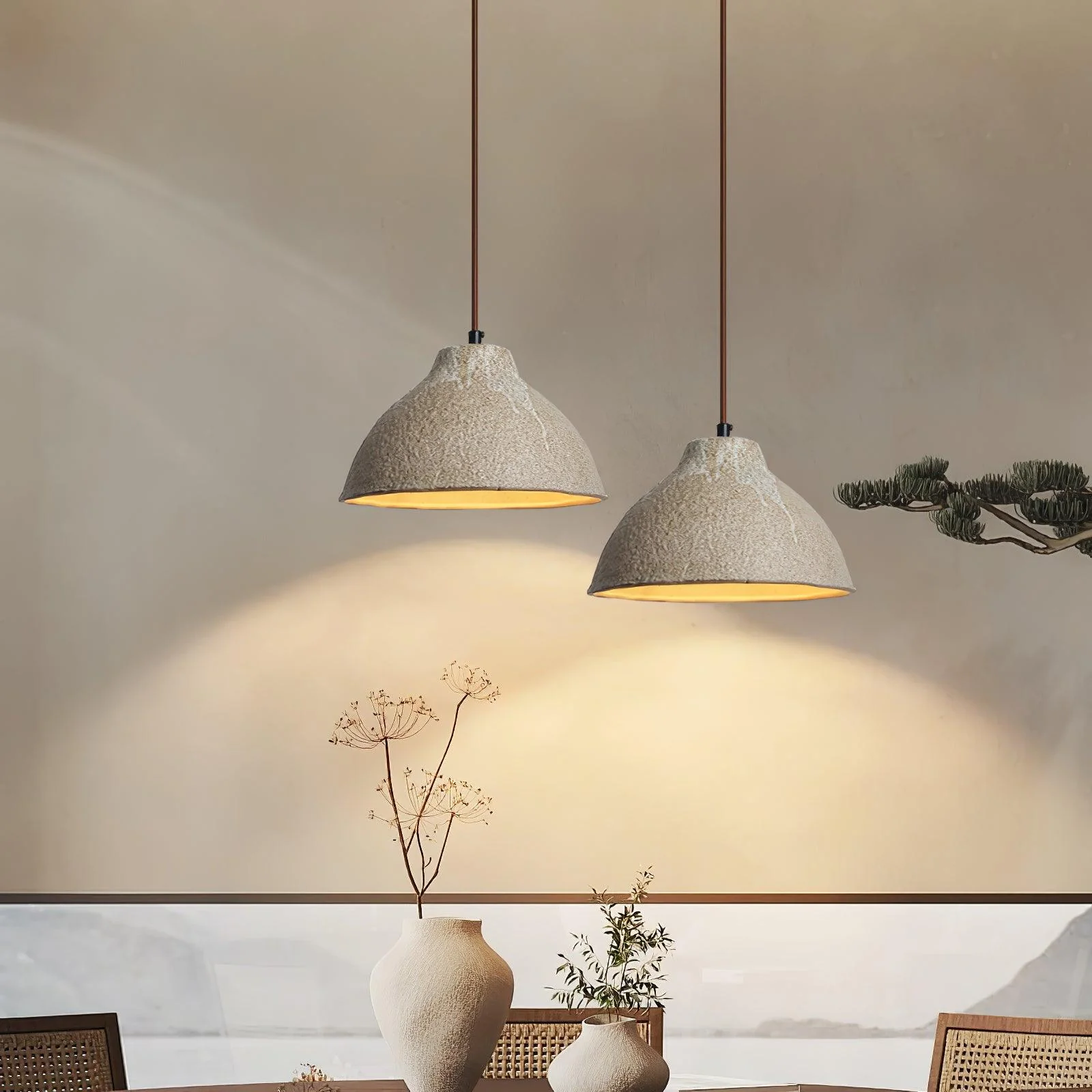 Zandora Retro Ceramic & Wood Pendant Lamp - Image 4