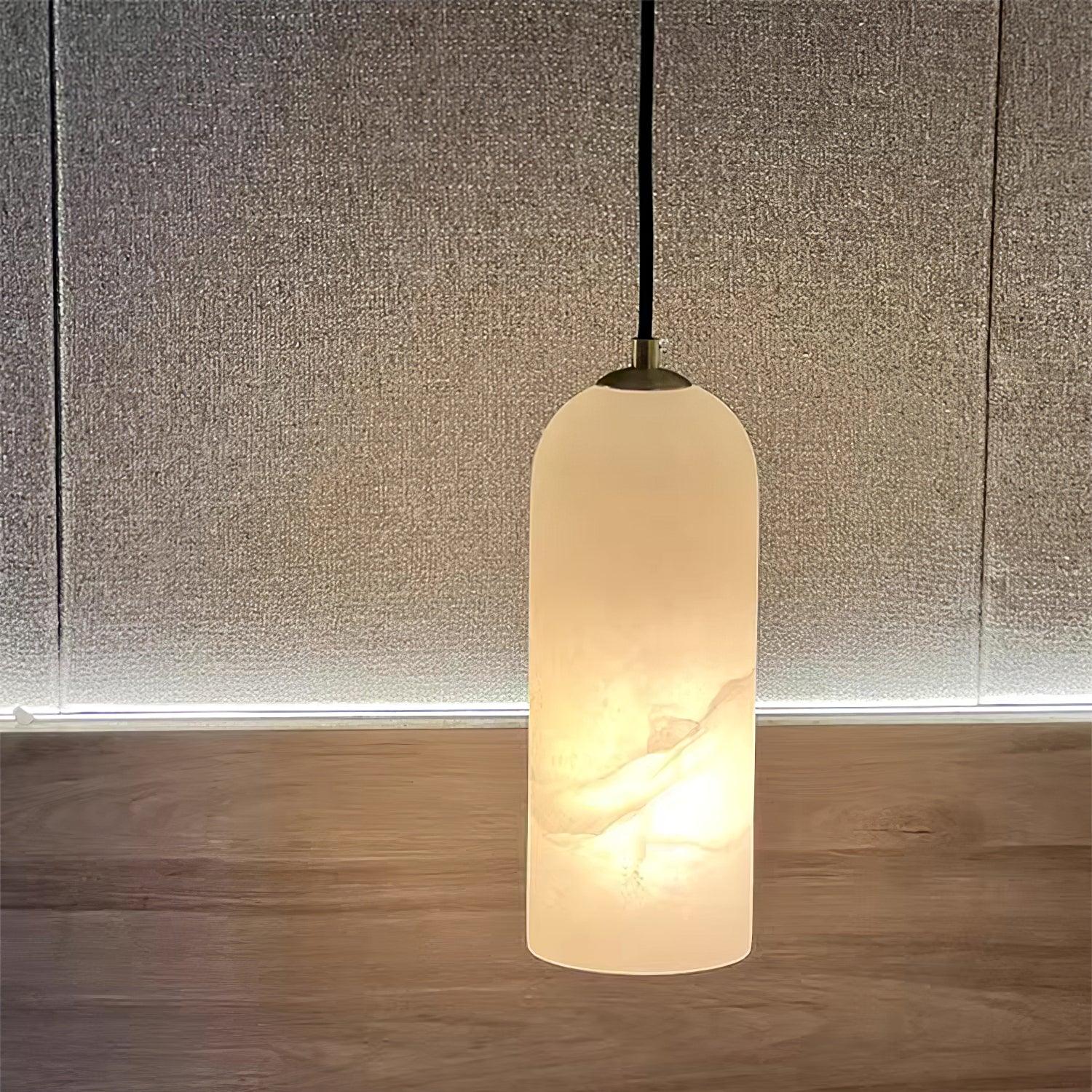 Zashayra Cylindrical Alabaster Pendant Light - Image 37