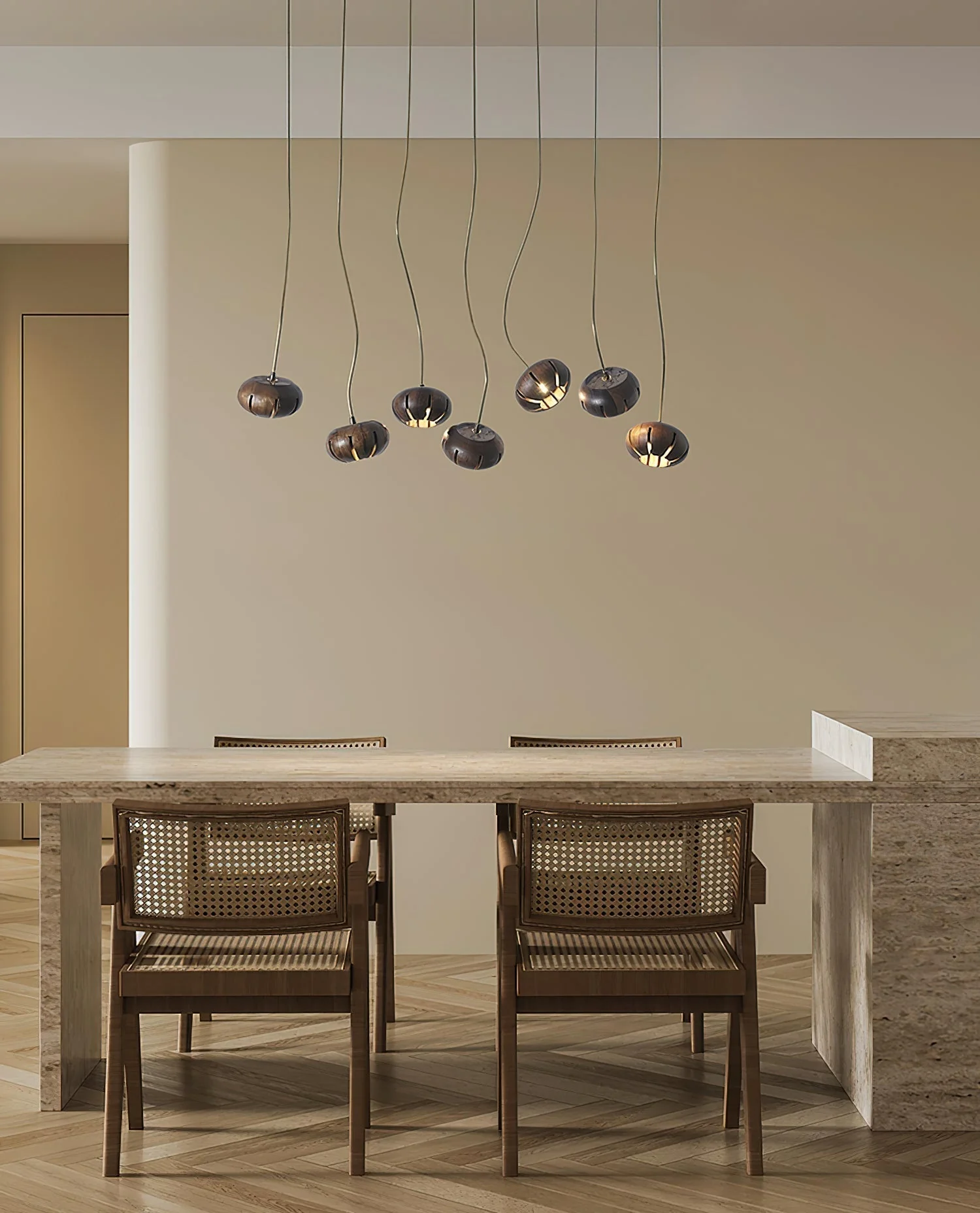 Zasorir Sculptural Marble Cluster Pendant Light - Image 12