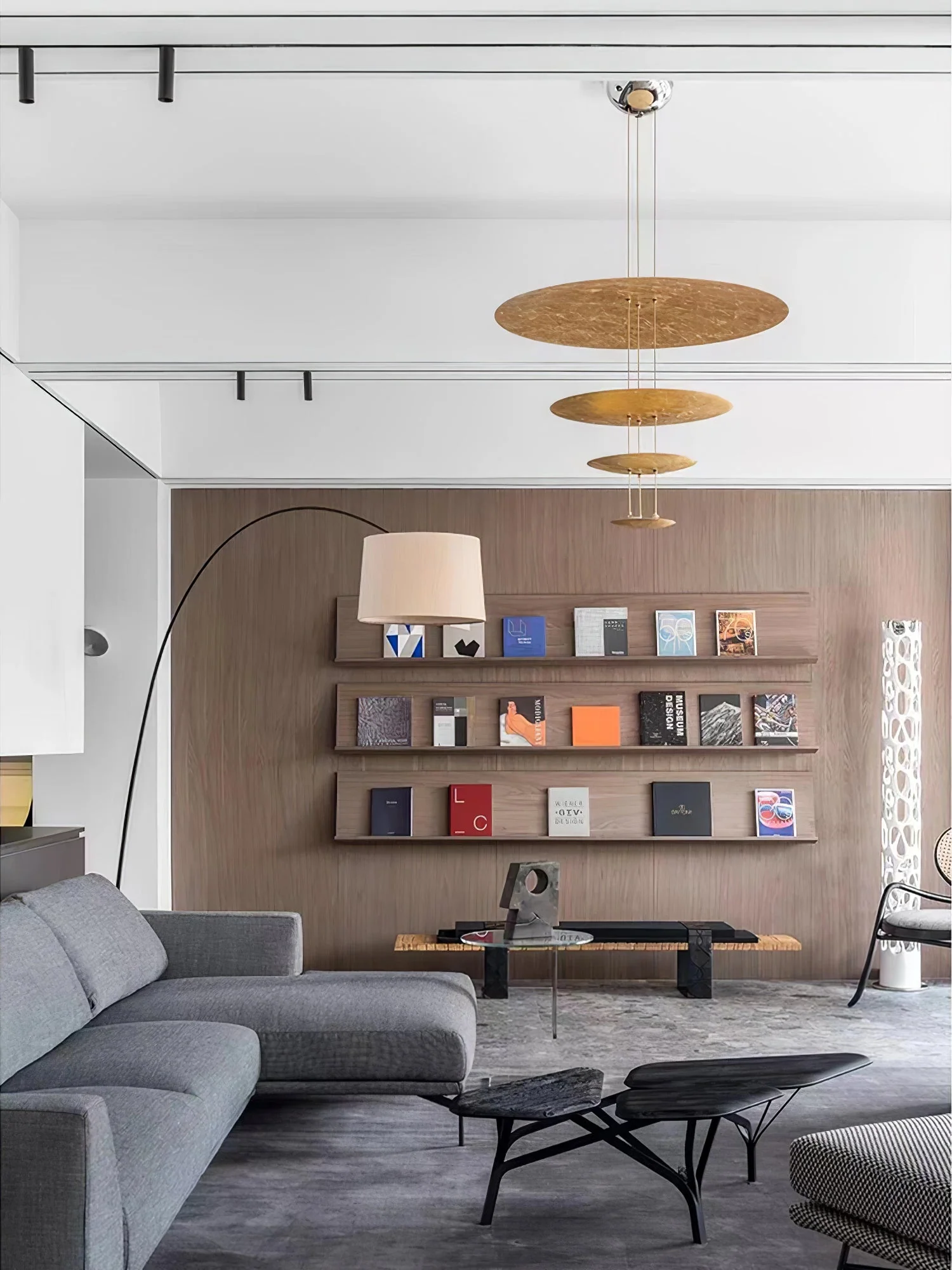 Zathaara Layered Gold Foil Pendant Light - Image 11