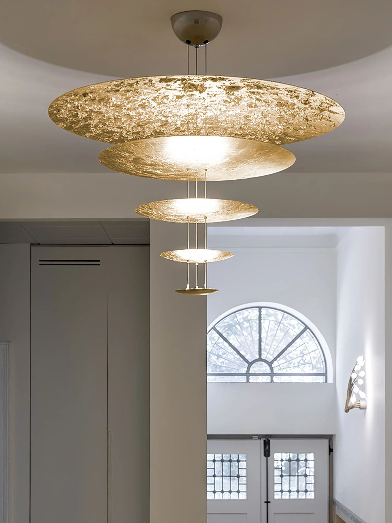 Zathaara Layered Gold Foil Pendant Light - Image 19