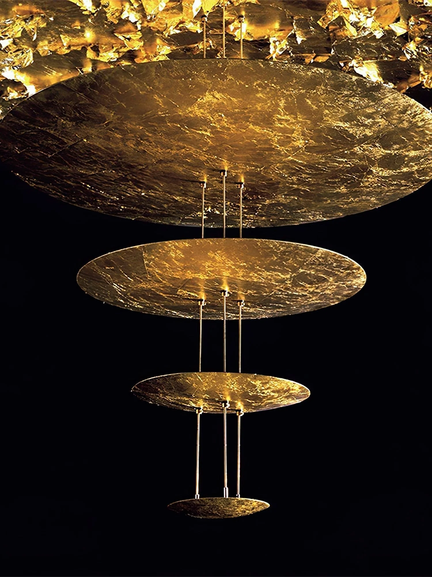 Zathaara Layered Gold Foil Pendant Light - Image 2