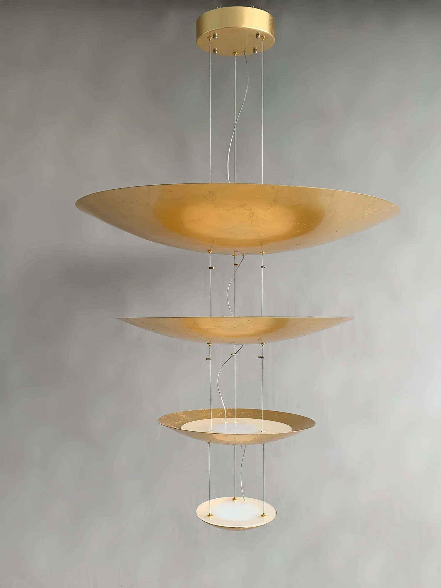 Zathaara Layered Gold Foil Pendant Light - Image 21