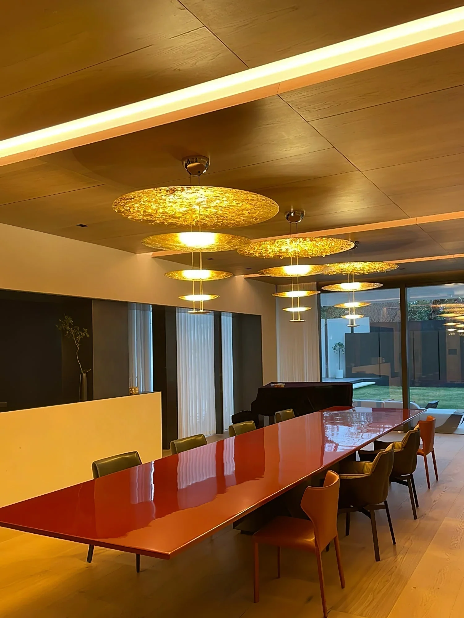 Zathaara Layered Gold Foil Pendant Light - Image 26