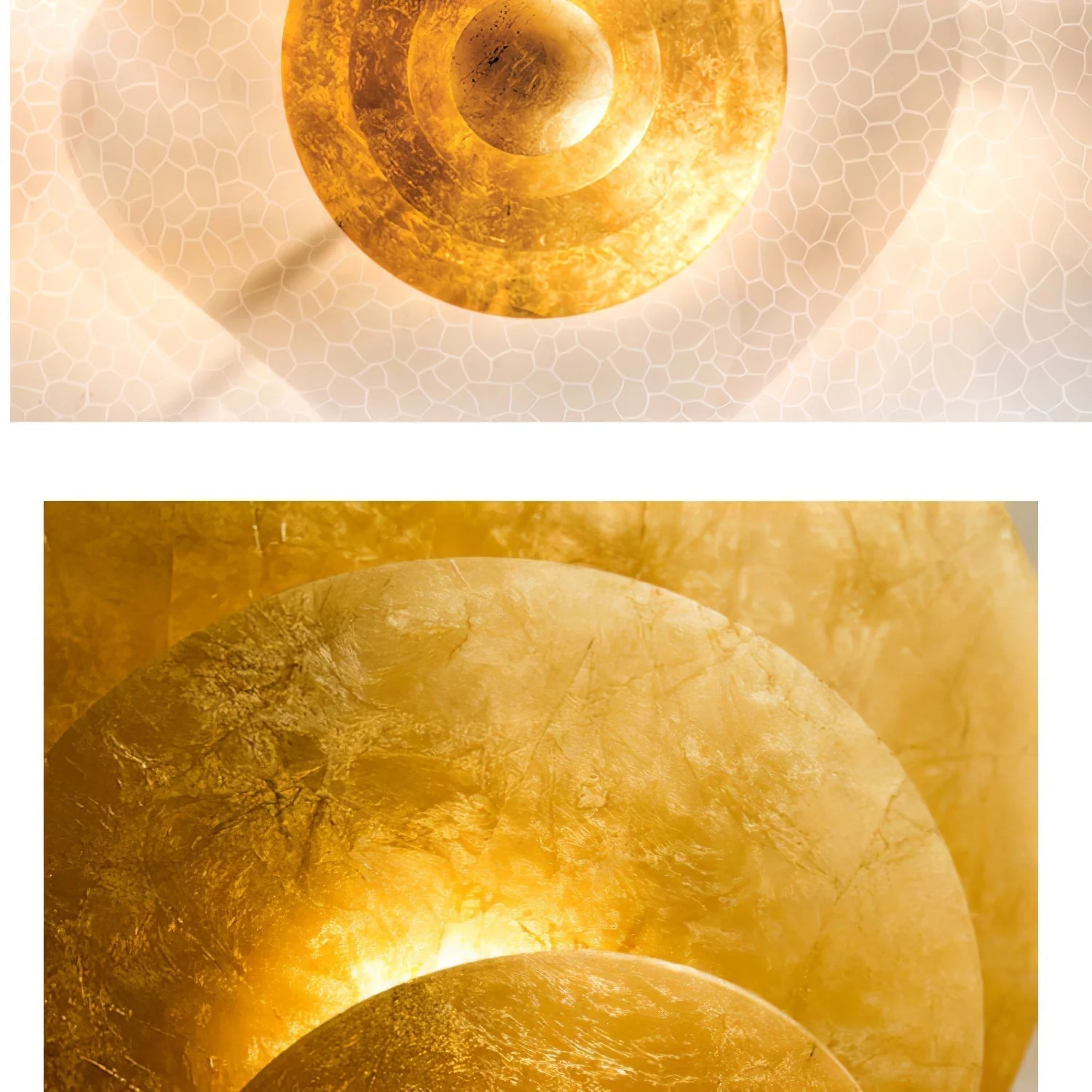 Zathaara Layered Gold Foil Pendant Light - Image 39
