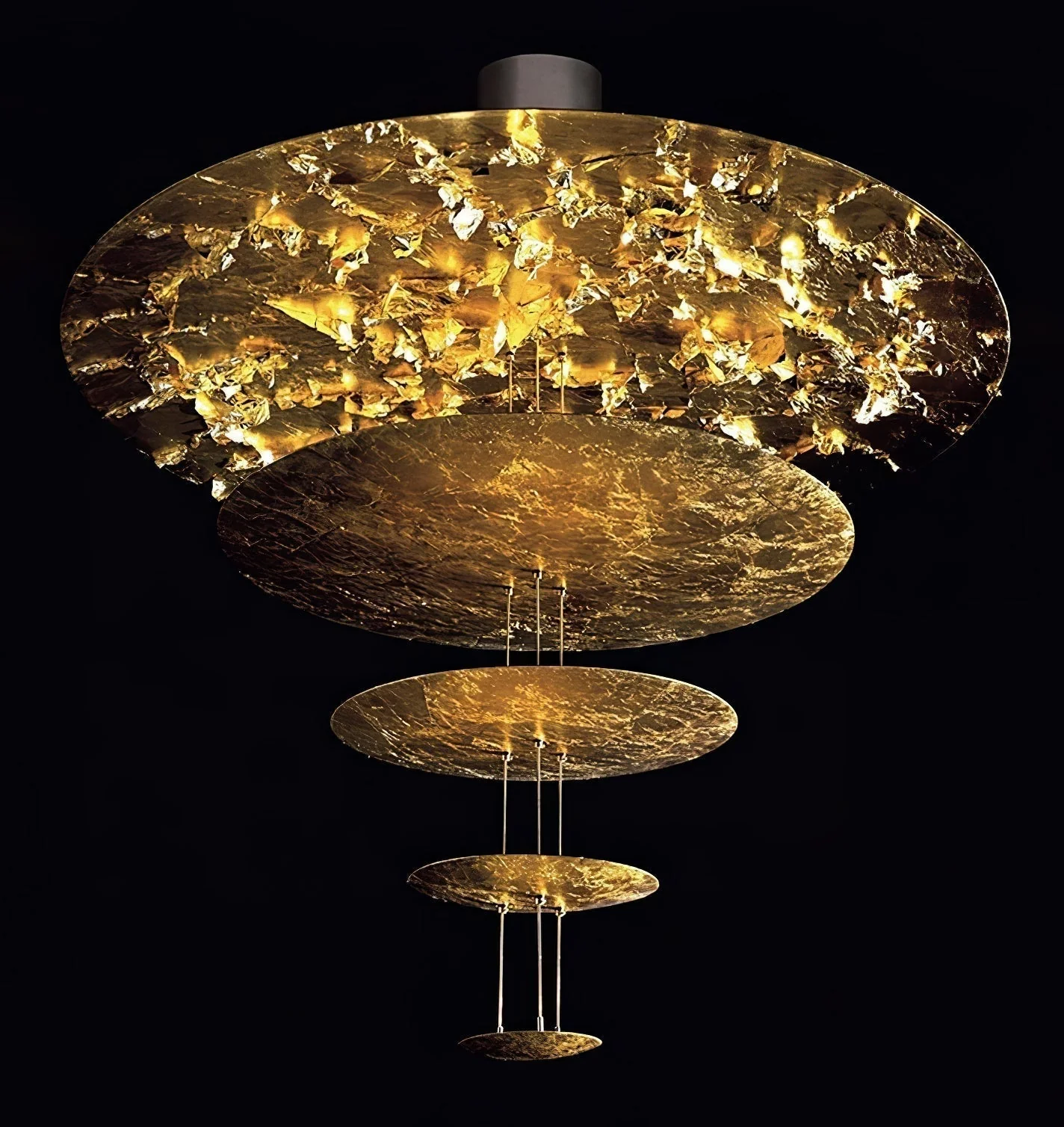 Zathaara Layered Gold Foil Pendant Light - Image 46