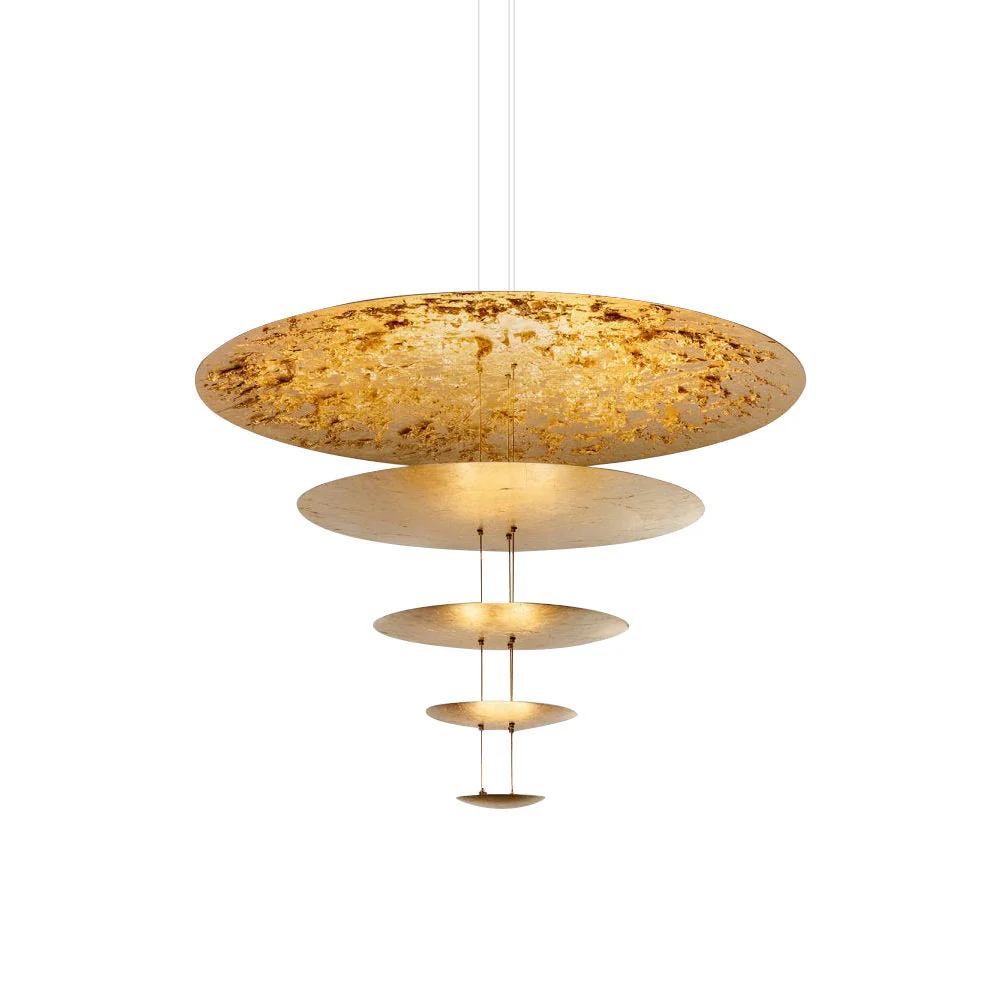 Zathaara Layered Gold Foil Pendant Light - Image 49