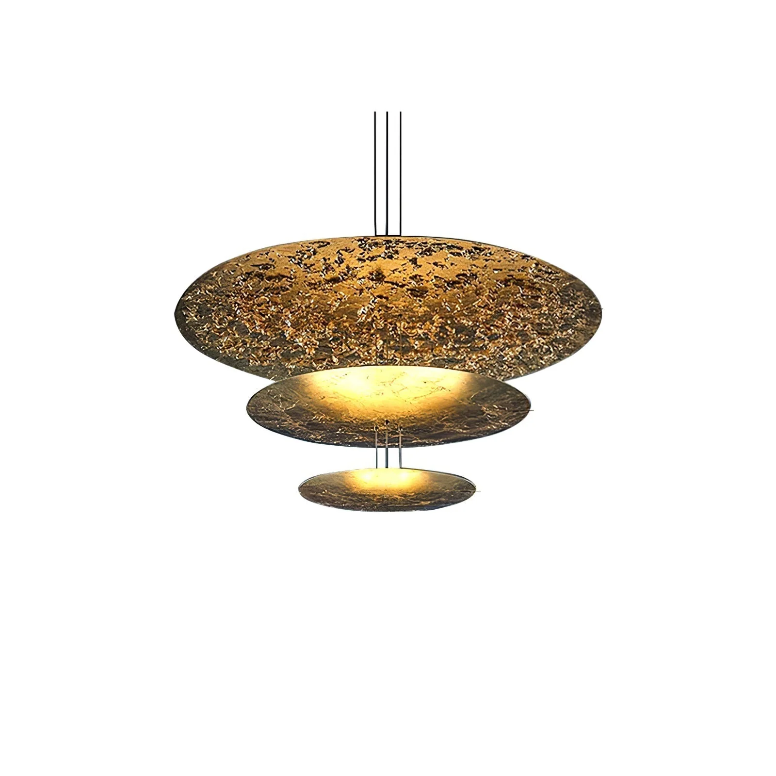 Zathaara Layered Gold Foil Pendant Light - Image 58