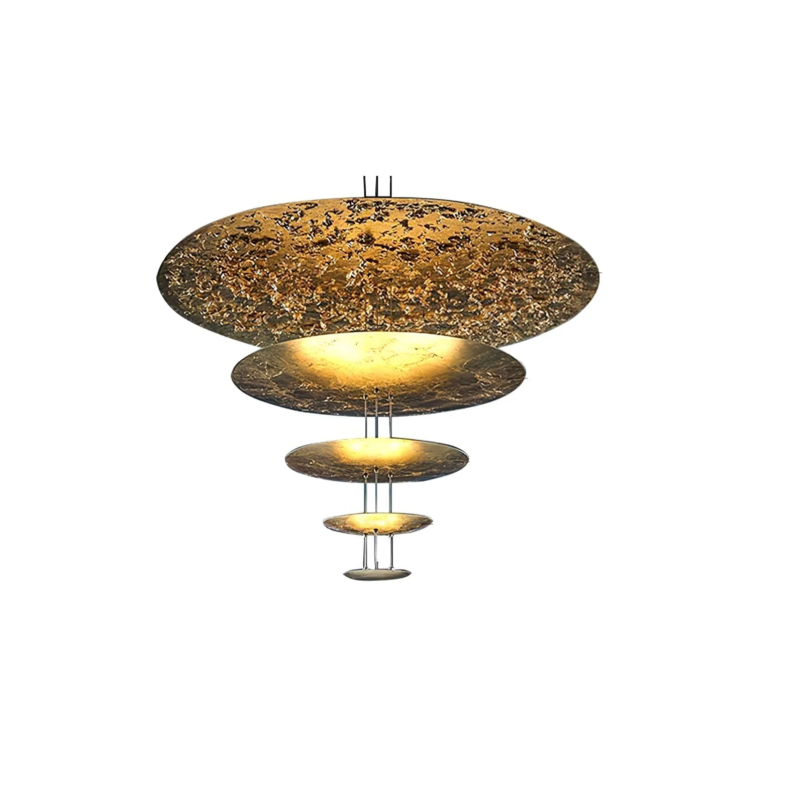 Zathaara Layered Gold Foil Pendant Light - Image 59