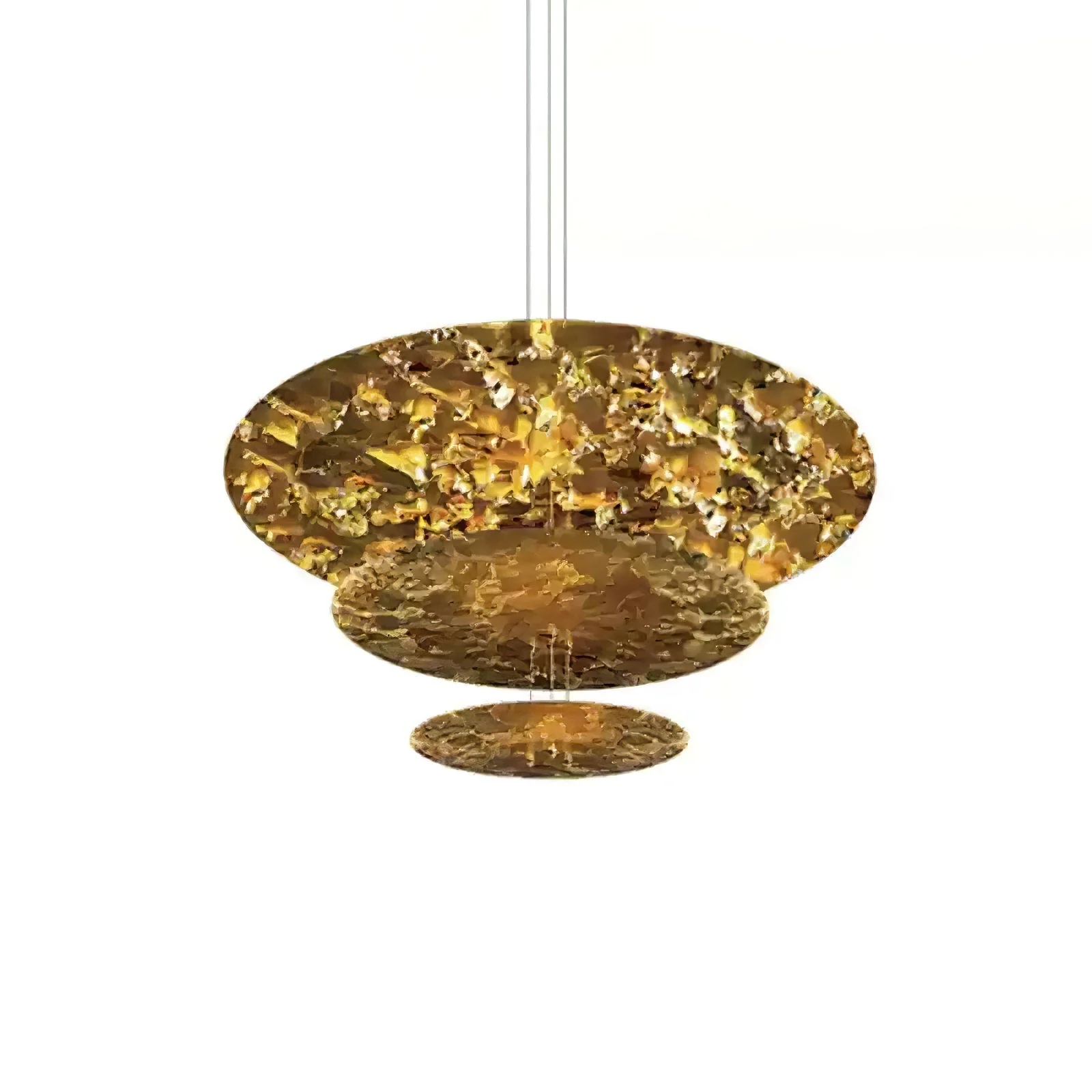 Zathaara Layered Gold Foil Pendant Light - Image 60