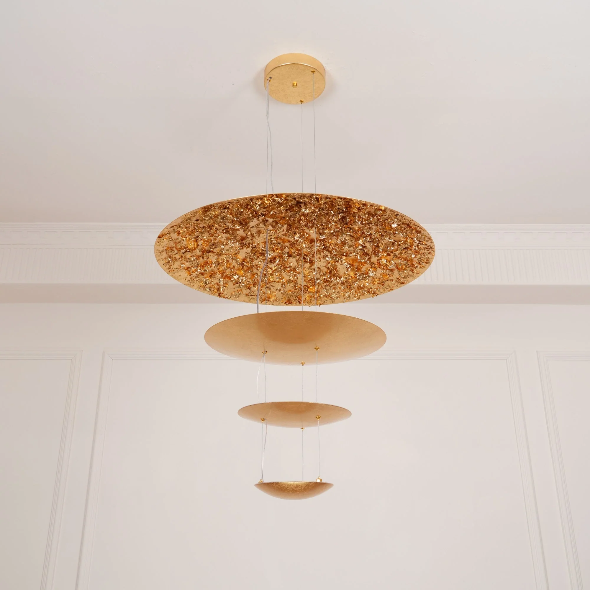 Zathaara Layered Gold Foil Pendant Light - Image 72