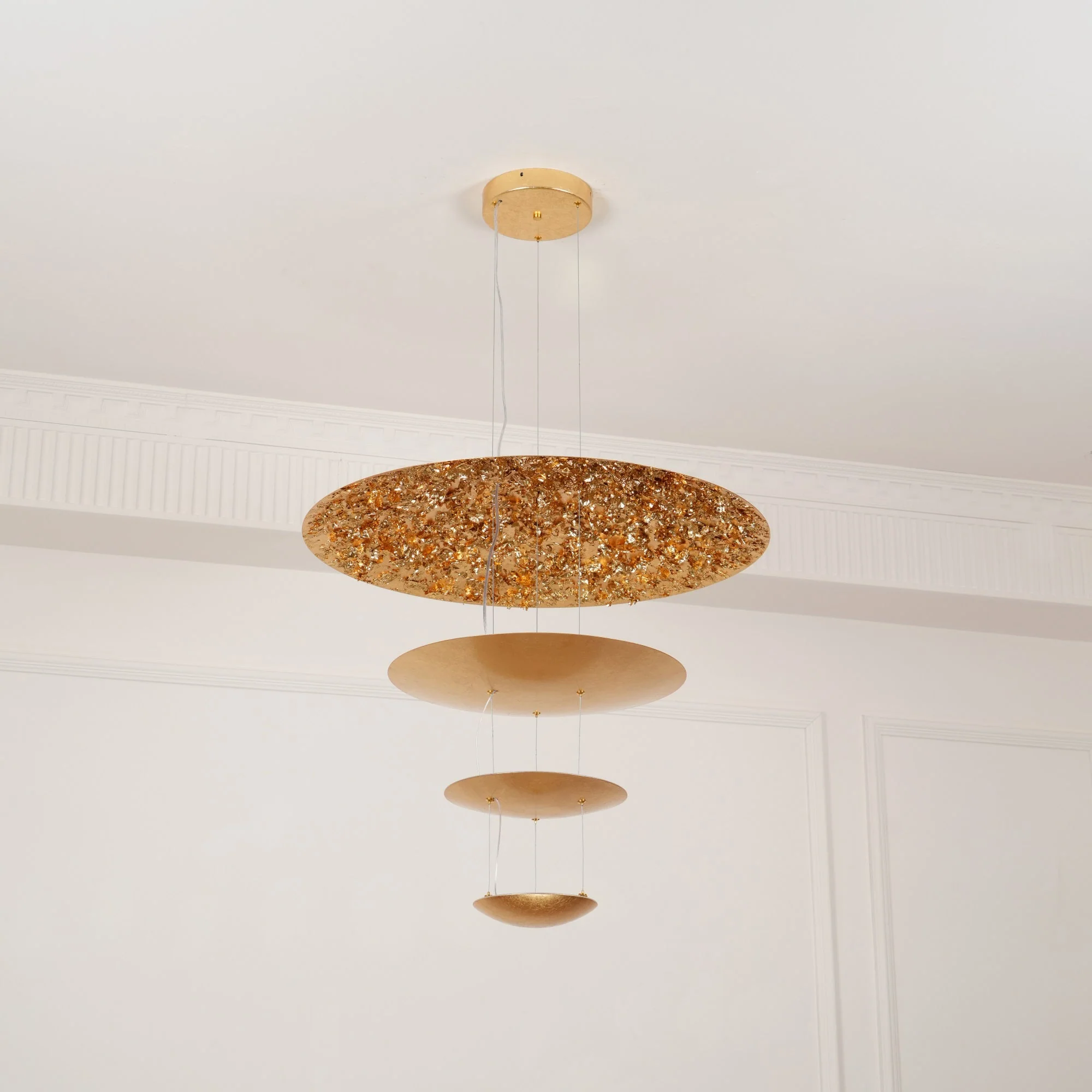 Zathaara Layered Gold Foil Pendant Light - Image 73
