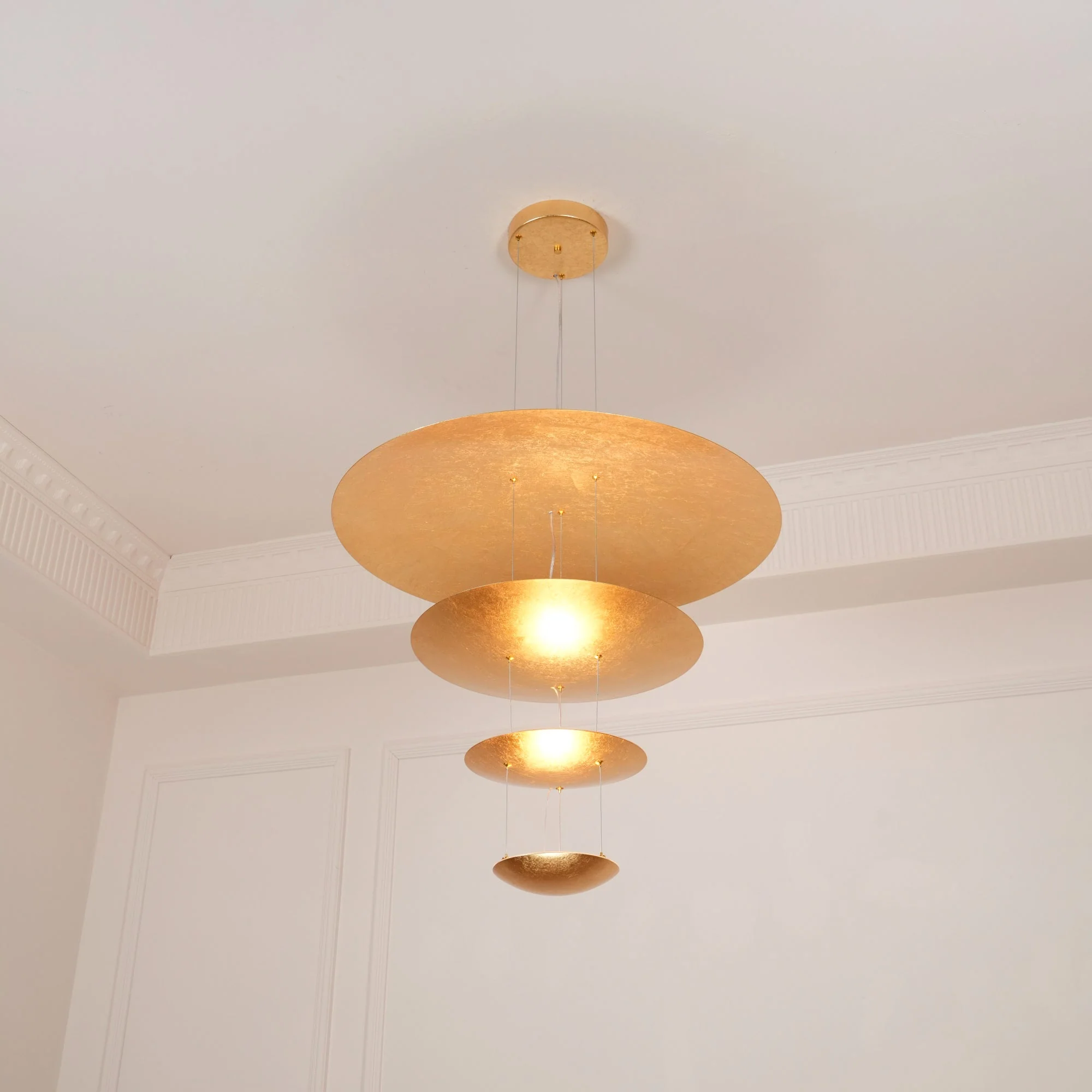 Zathaara Layered Gold Foil Pendant Light - Image 80