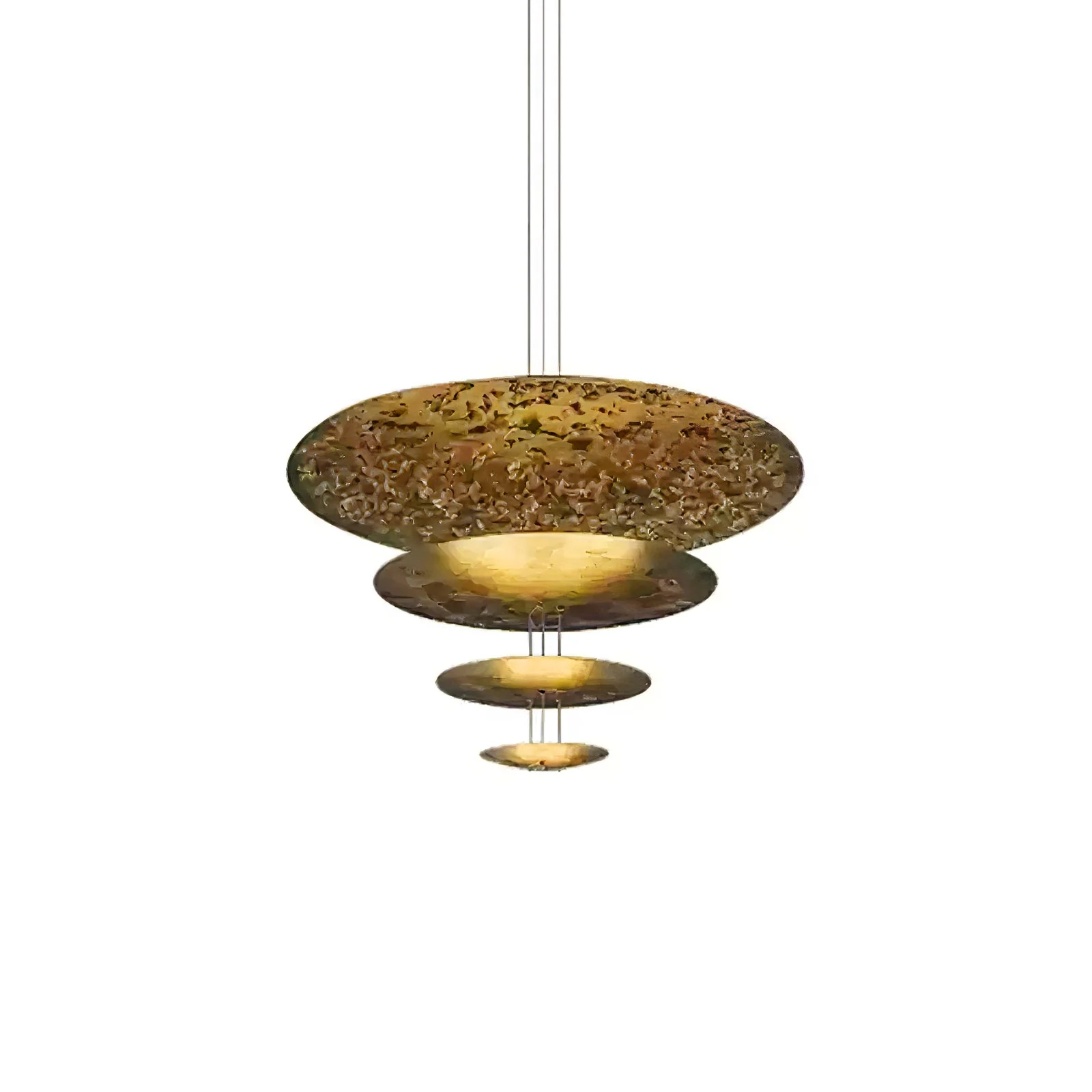 Zathaara Layered Gold Foil Pendant Light - Image 85