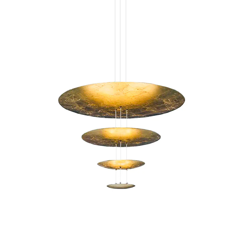 Zathaara Layered Gold Foil Pendant Light - Image 86
