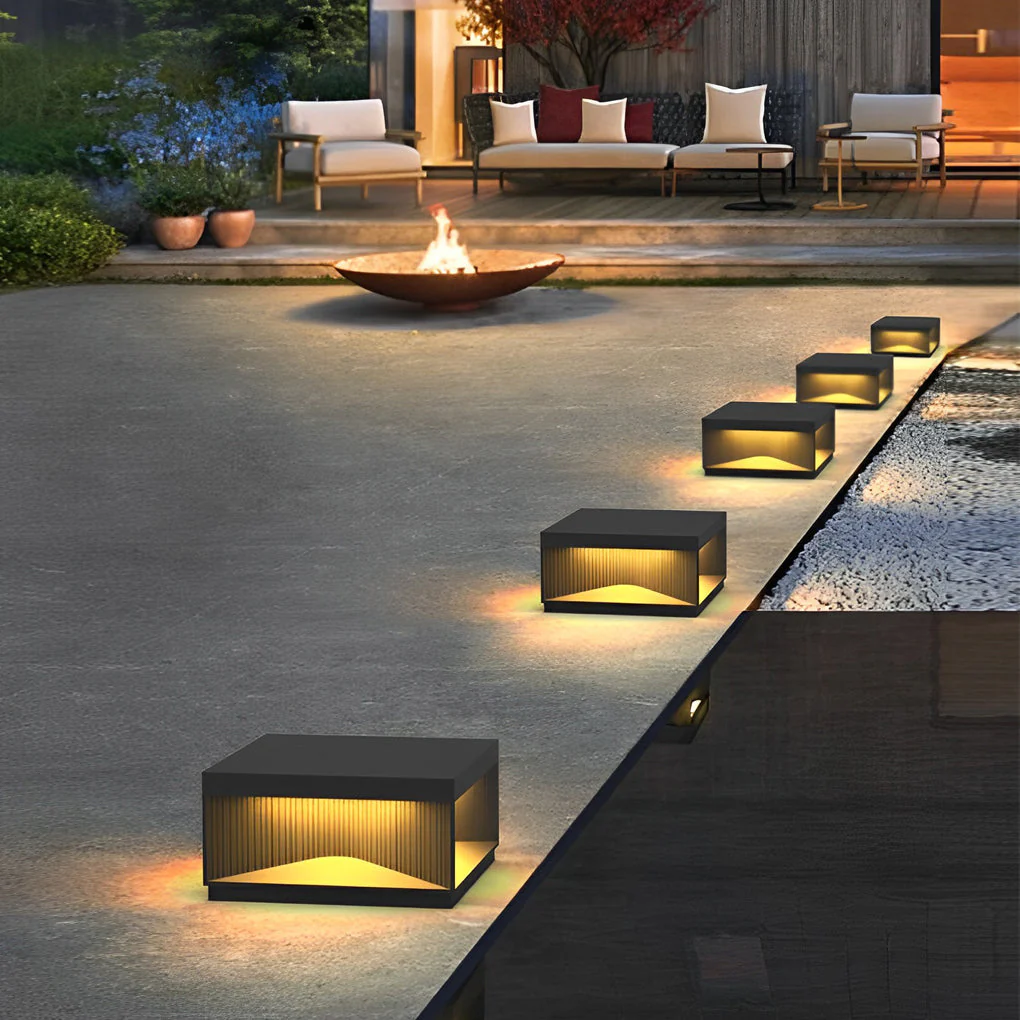 Zea Striped Decor Solar Fence Post Light - Image 12