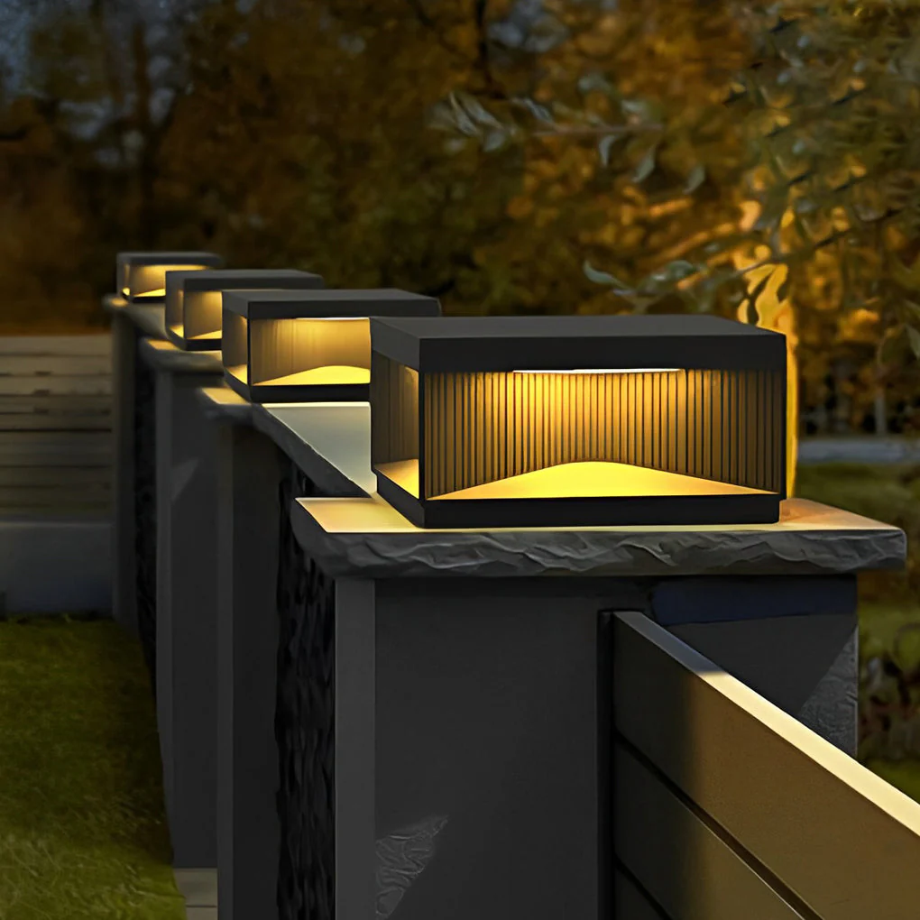 Zea Striped Decor Solar Fence Post Light - Image 8